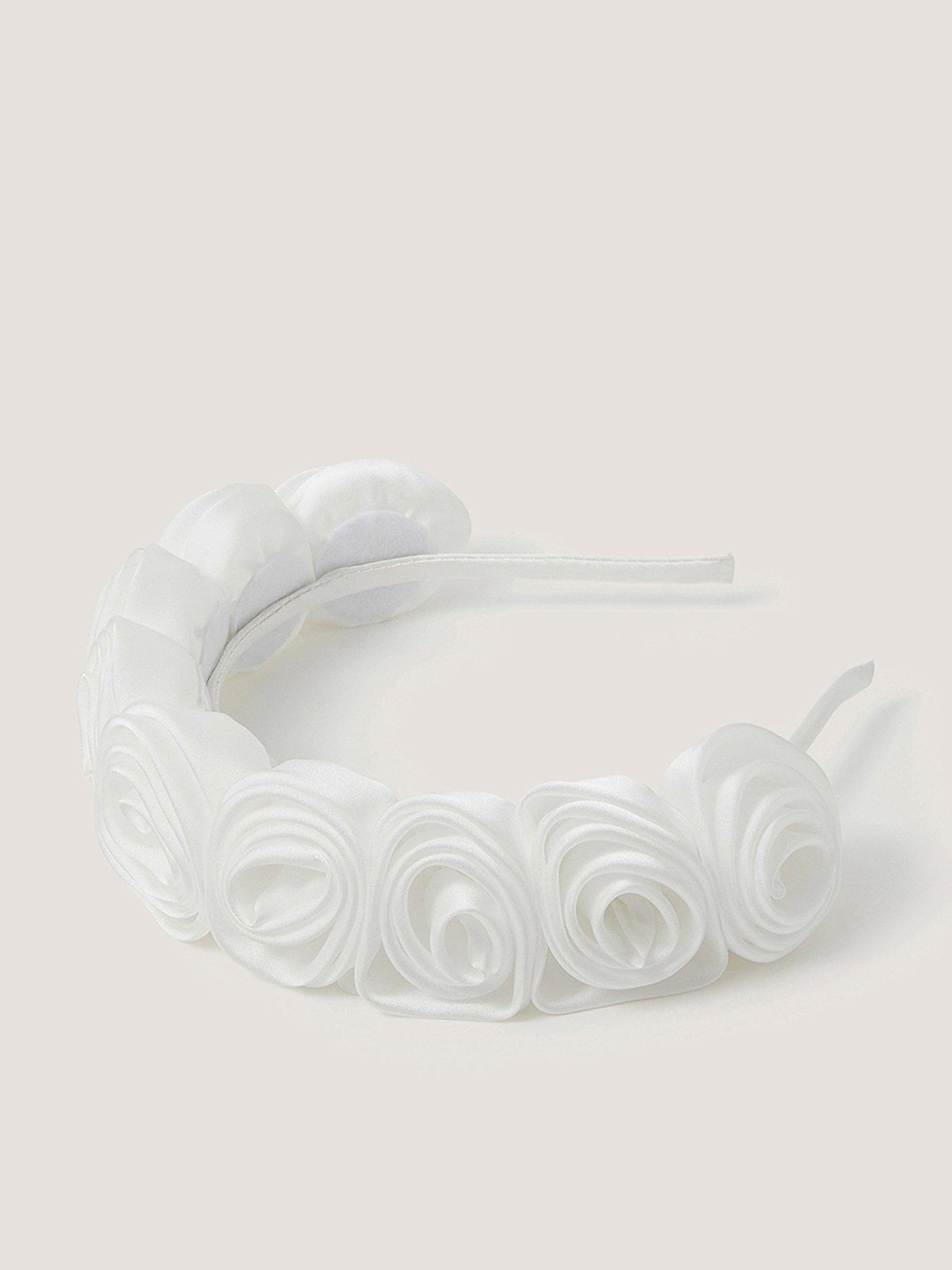 Monsoon Girls Rose Statement Aliceband - Light Cream