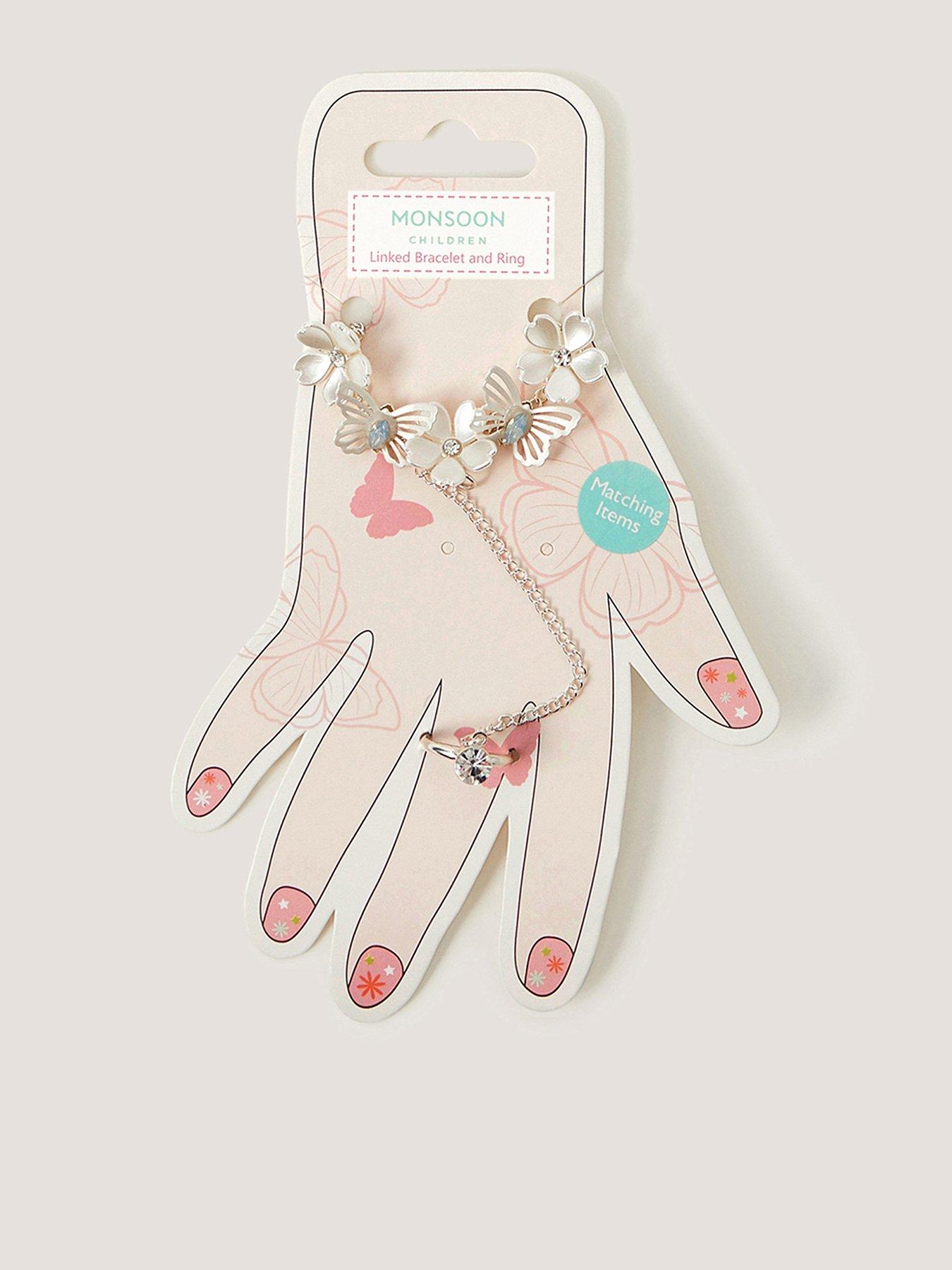  image of monsoon-girls-bridesmaid-linked-bracelet-set-multi