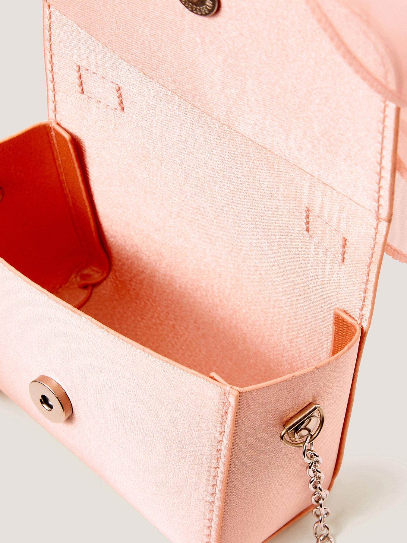 Image 4 of 4 of Monsoon Girls Bridesmaid Organza Bow Bag - Pink