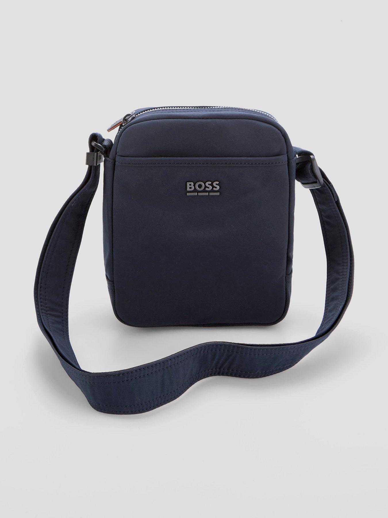 BOSS Eryk_Ns Zip Nylon Crossbody Bag - Navy
