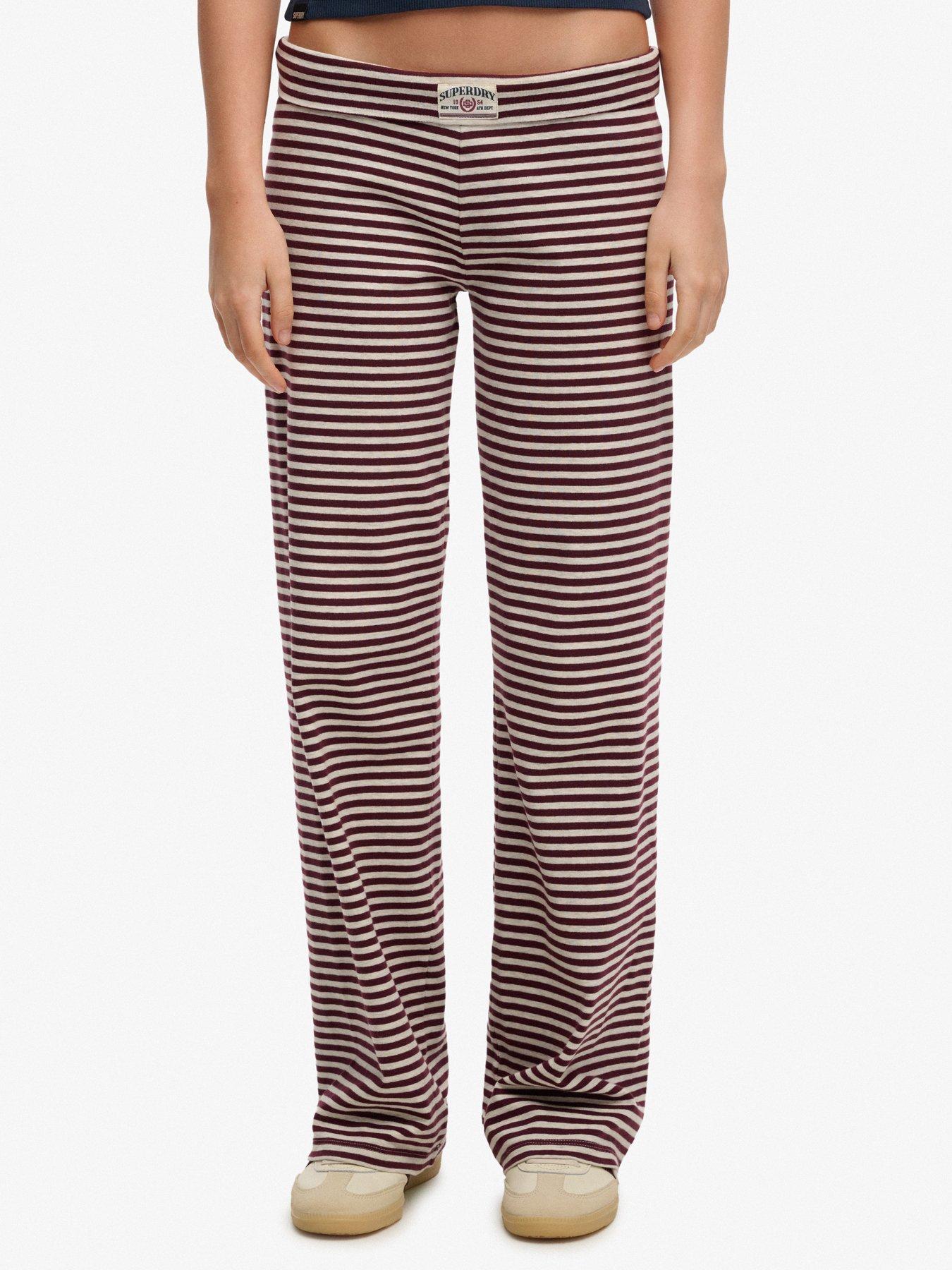 Superdry Athletic Essentials Stripe Jersey Trousers - Red