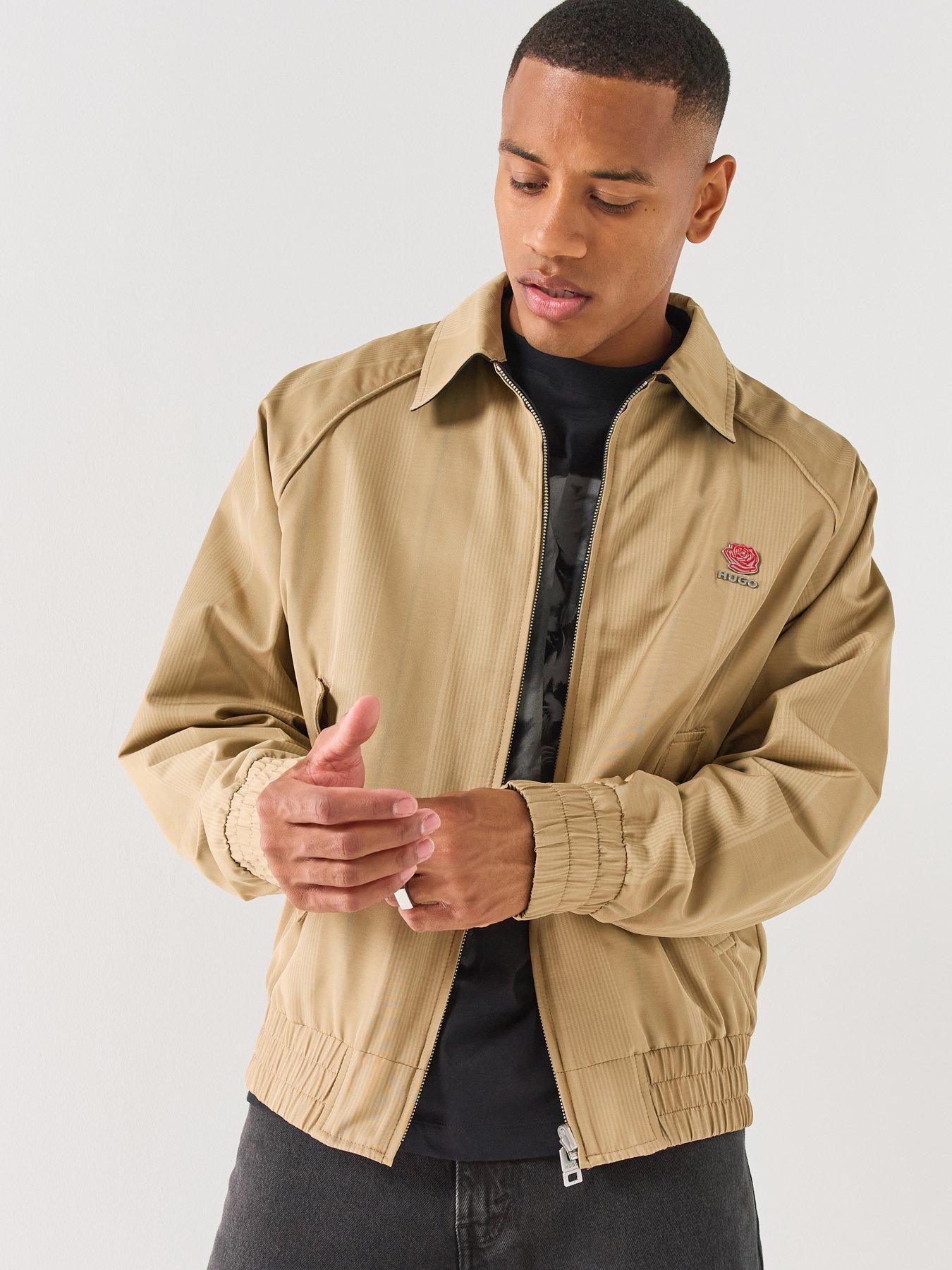 HUGO Bartus2631 Reversible Lightweight Harrington Jacket - Beige