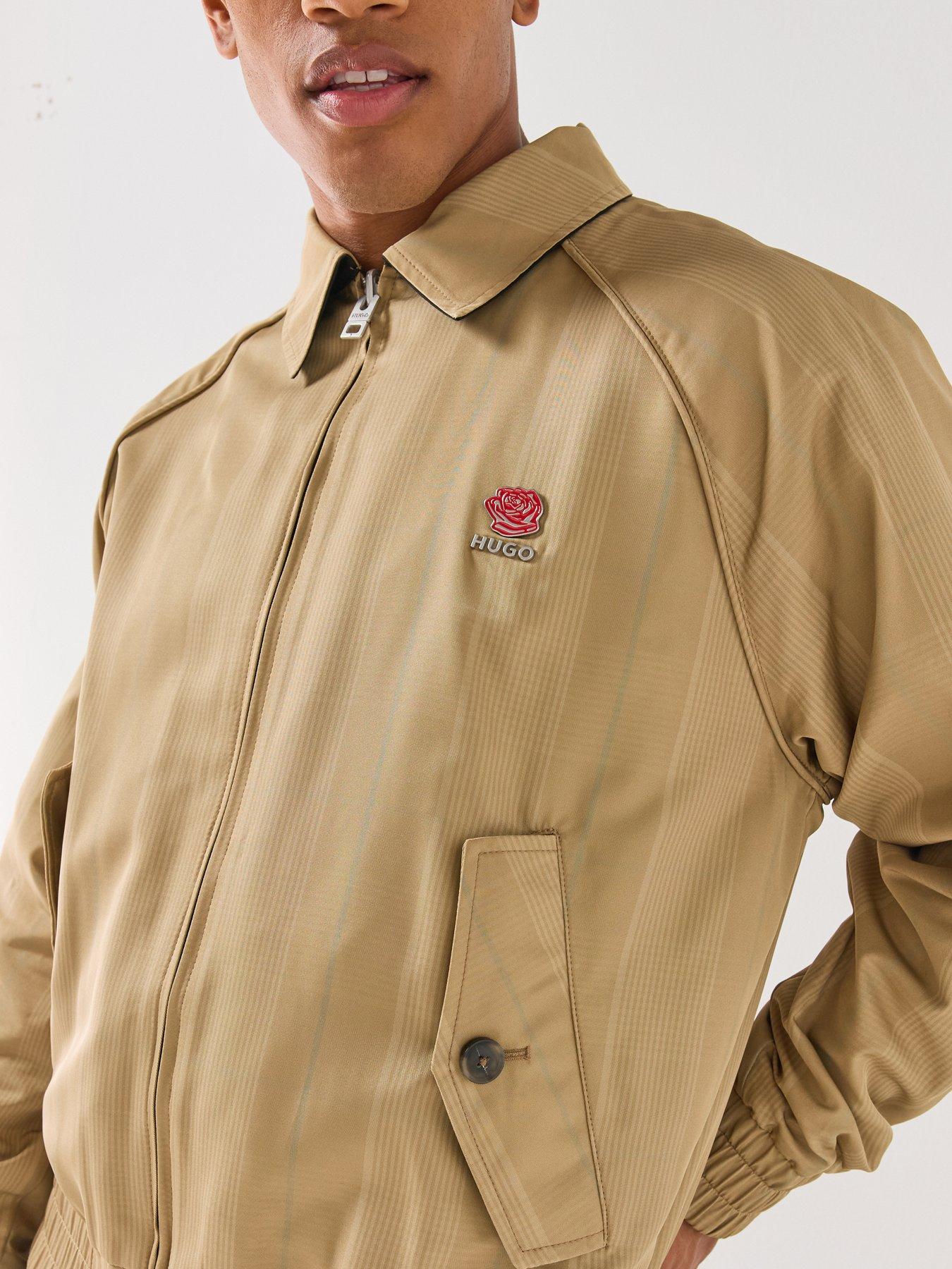 Image 5 of 6 of HUGO Bartus2631 Reversible Lightweight Harrington Jacket - Beige