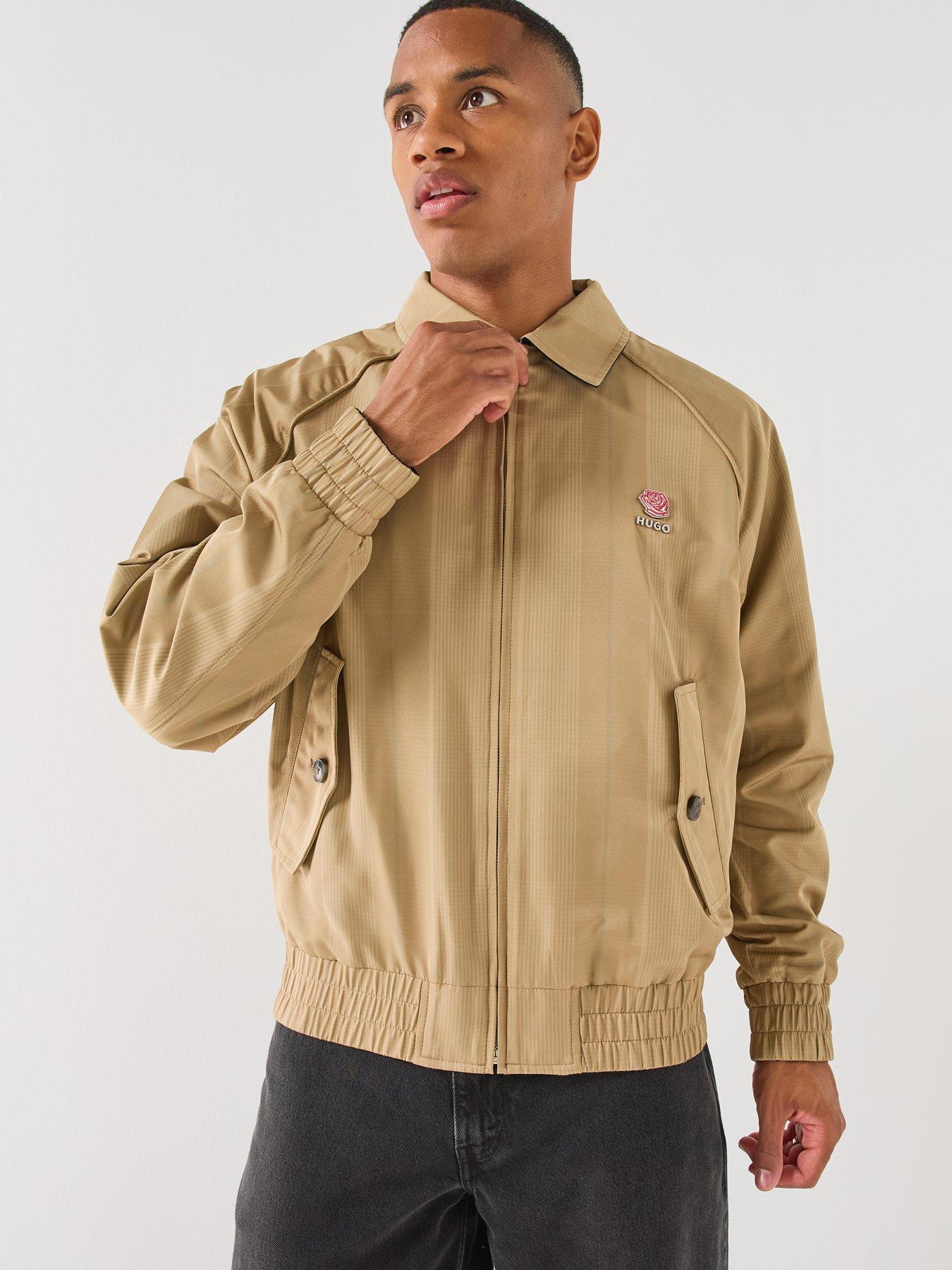 Image 6 of 6 of HUGO Bartus2631 Reversible Lightweight Harrington Jacket - Beige