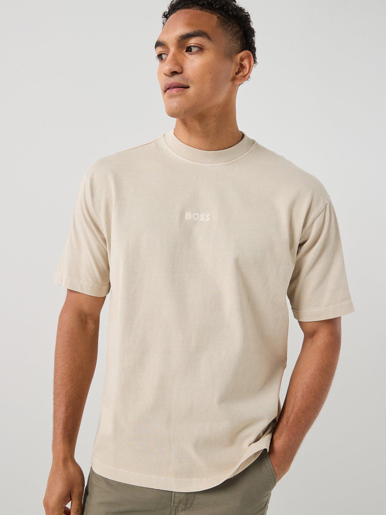 Image 1 of 5 of BOSS Central Tonal Logo T-Shirt - Light Beige