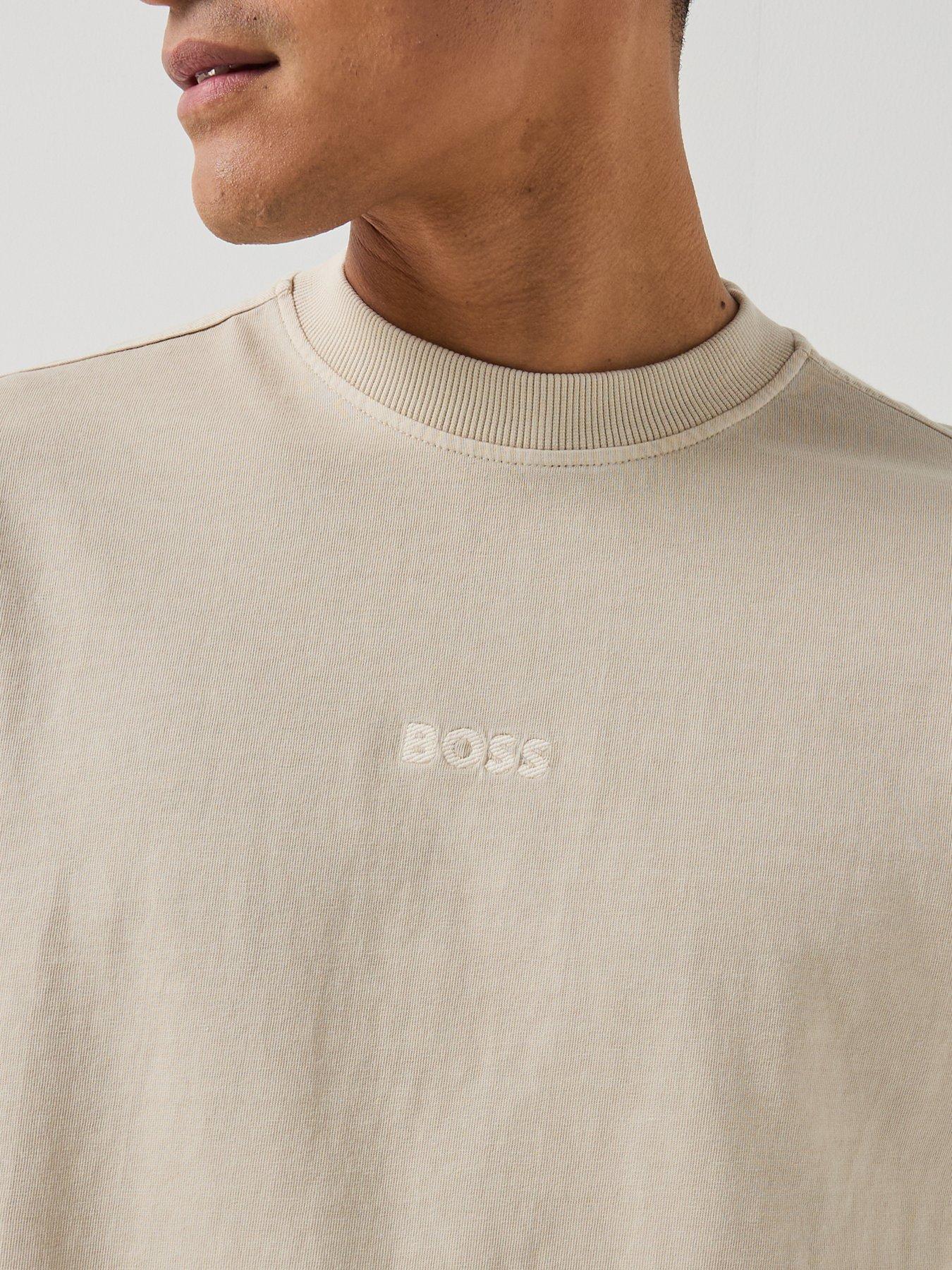 Image 4 of 5 of BOSS Central Tonal Logo T-Shirt - Light Beige