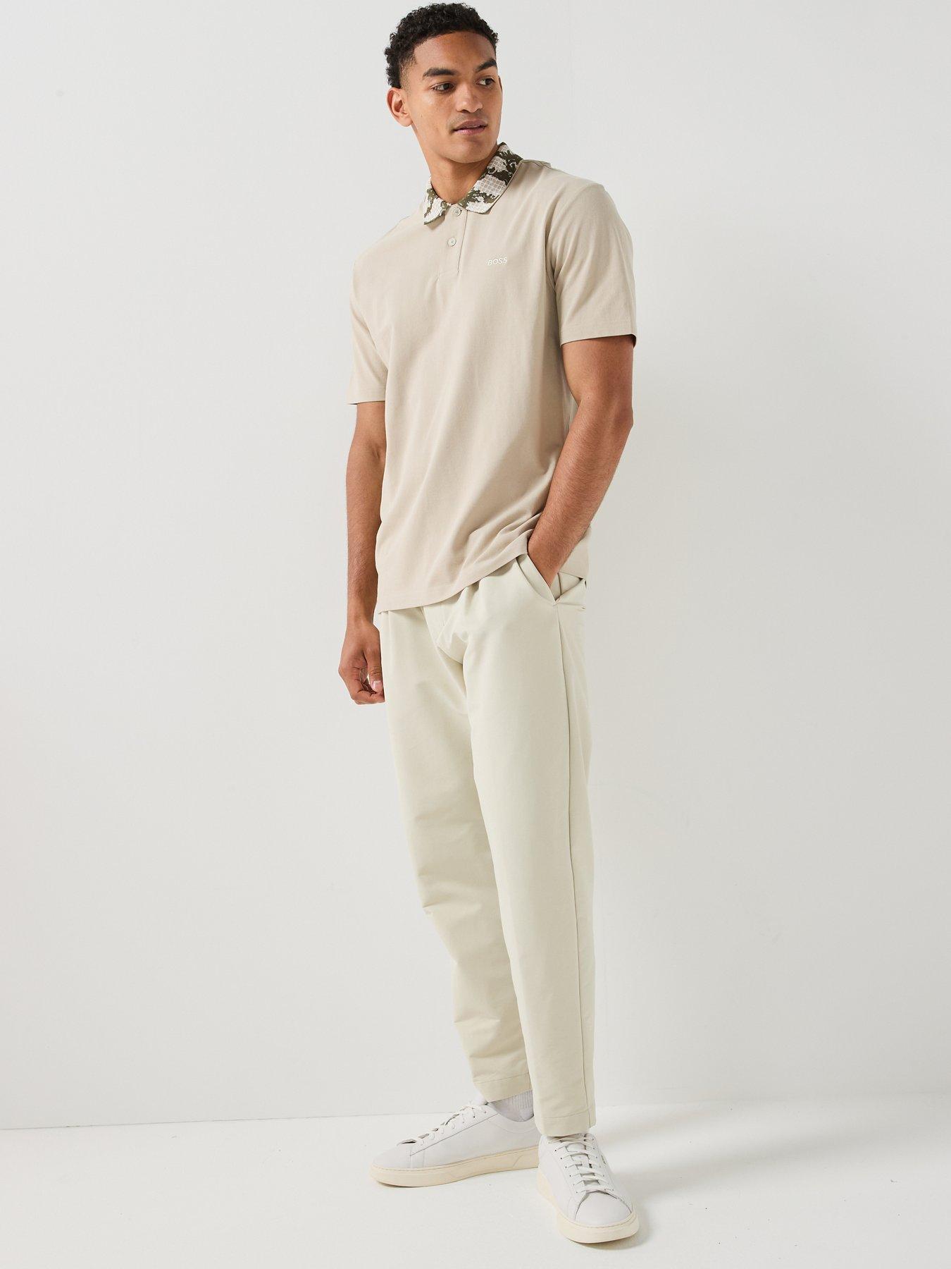 Image 6 of 6 of BOSS Pe_Barb Botanical Collar Polo Shirt - Light Beige