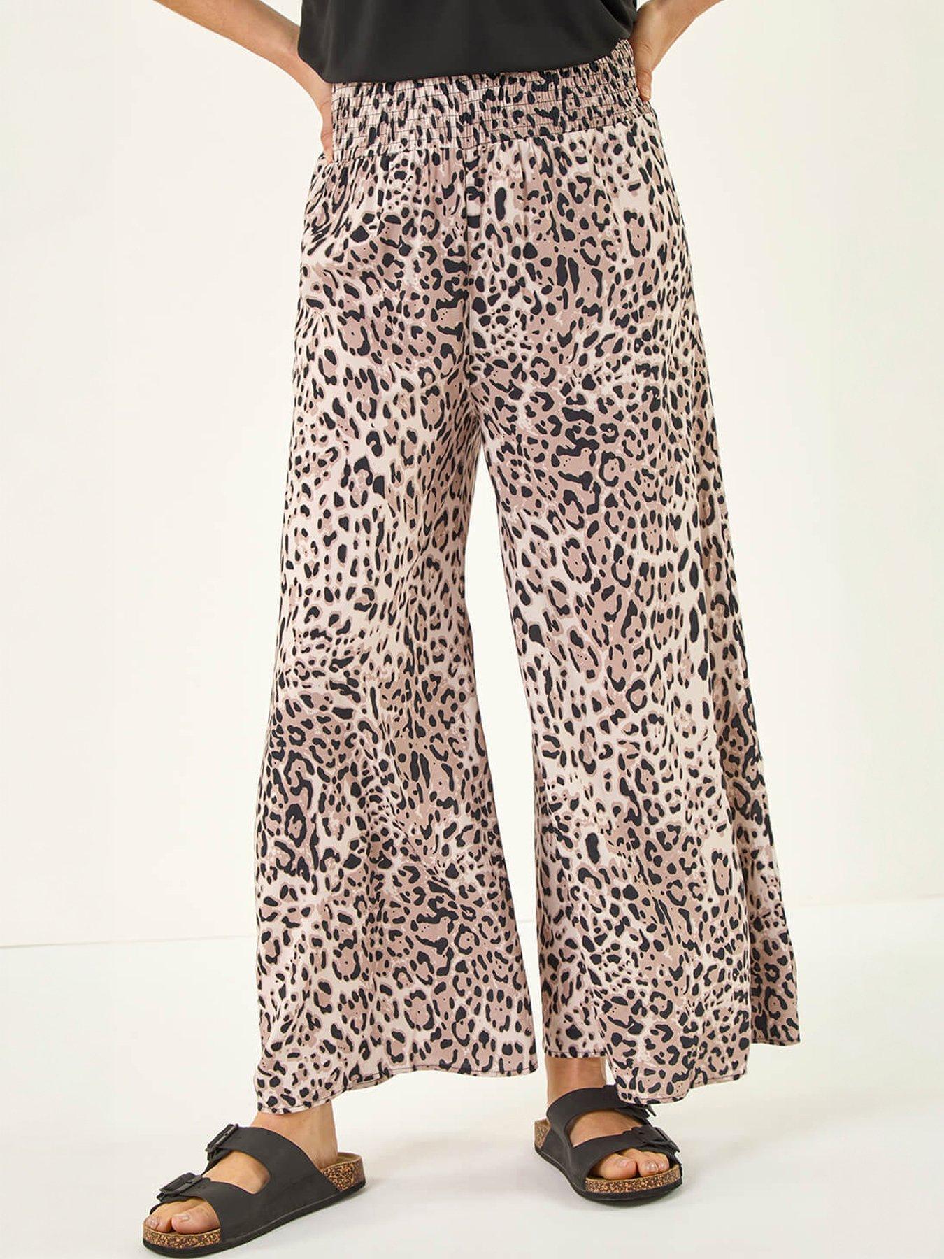 Roman Animal Print Wide Leg Trouser