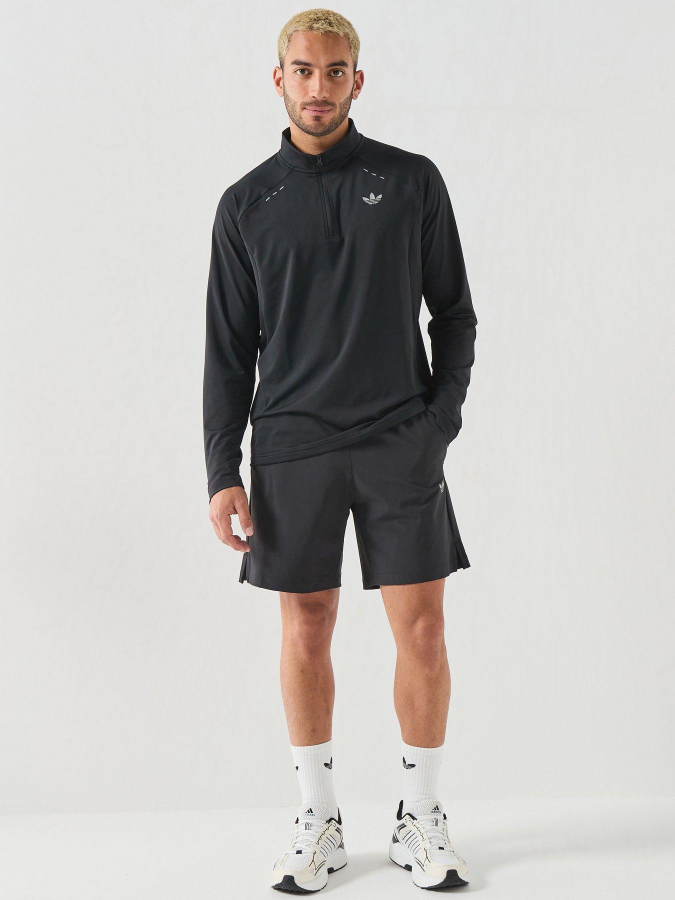 Image 3 of 6 of adidas Originals Mens Tech Essentials 1/4 Zip Long Sleeve Top - Black