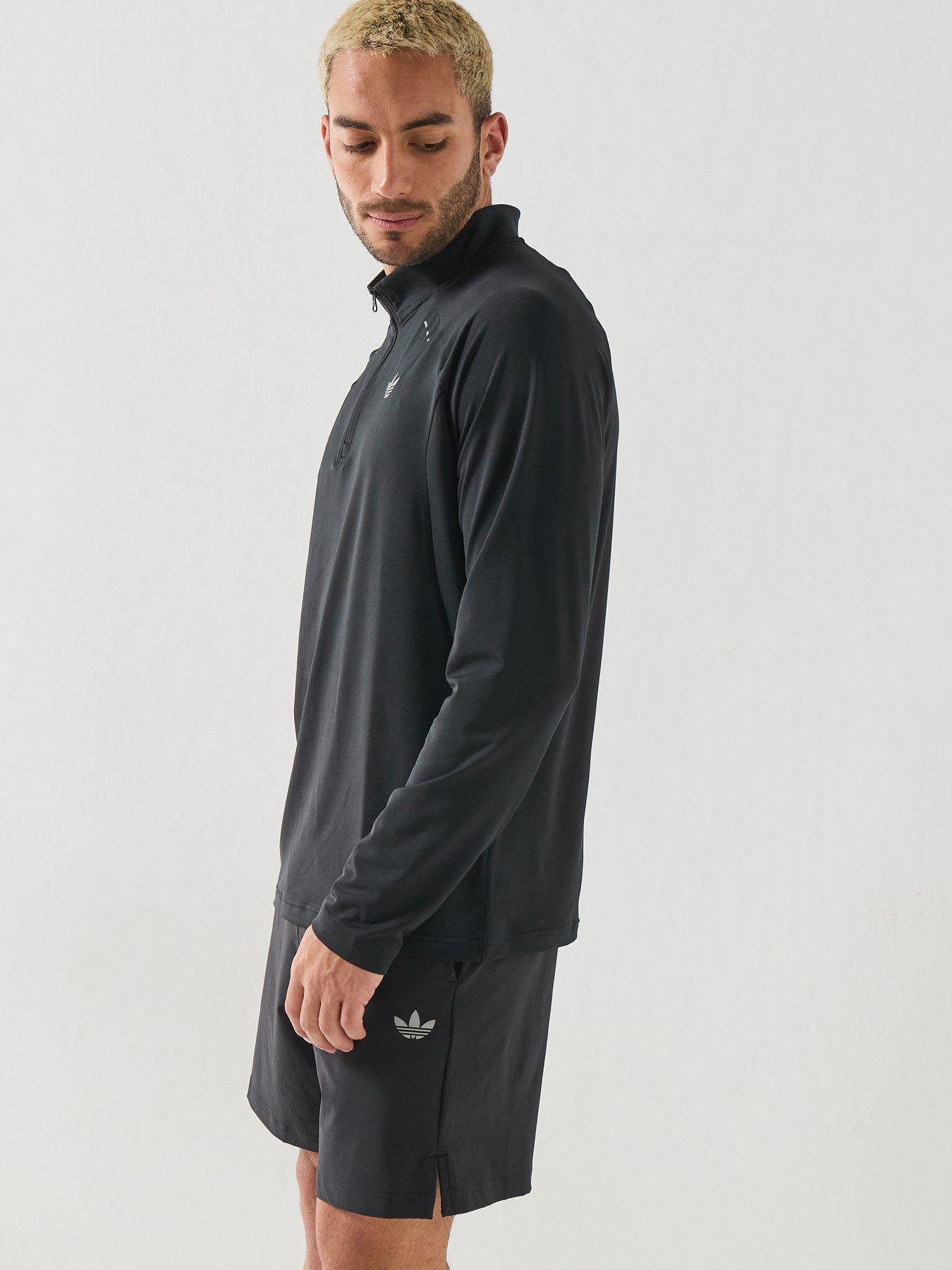 Image 5 of 6 of adidas Originals Mens Tech Essentials 1/4 Zip Long Sleeve Top - Black