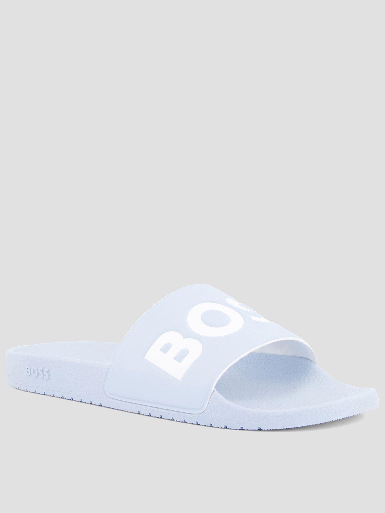 BOSS Aryeh Contrast Logo Slide - Light Blue