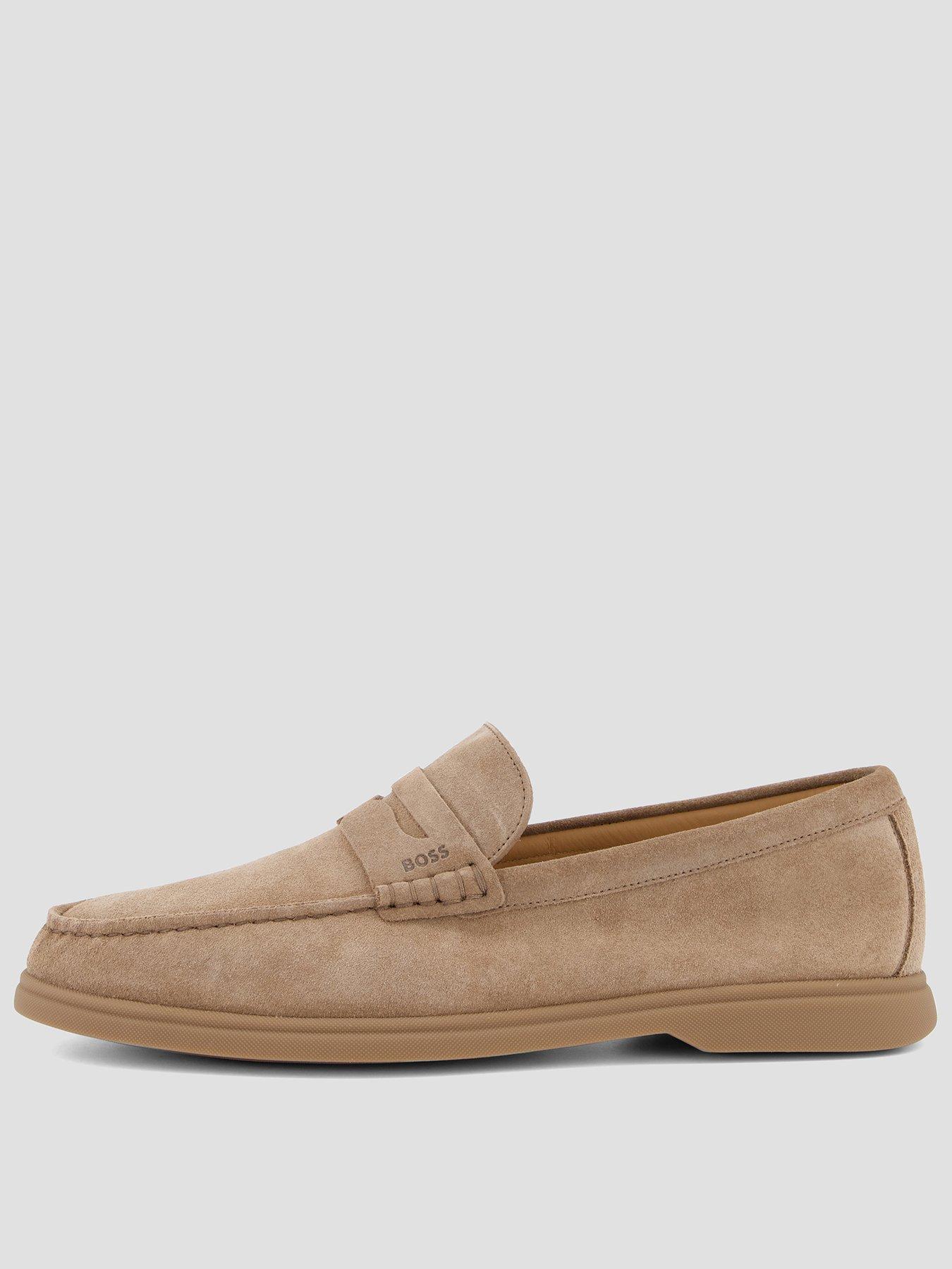BOSS Sienne Suede Casual Loafers - Beige