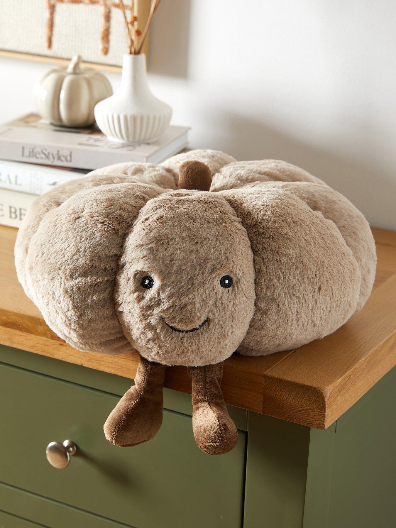 Image 1 of 7 of Smart Autumn Pumpkin Plush Autumn Decoration - Taupe