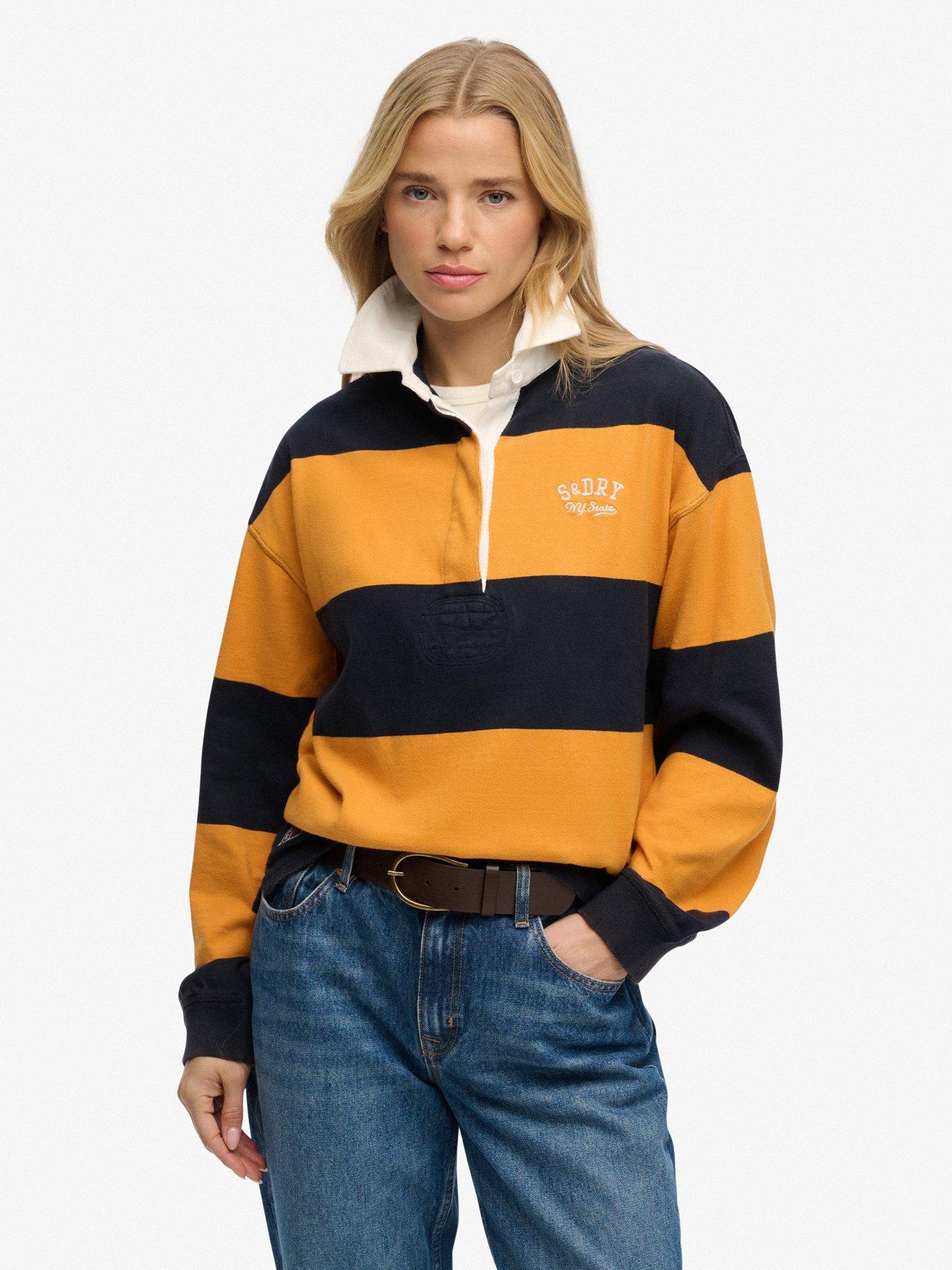 Superdry Heritage Stripe Rugby Top - Navy