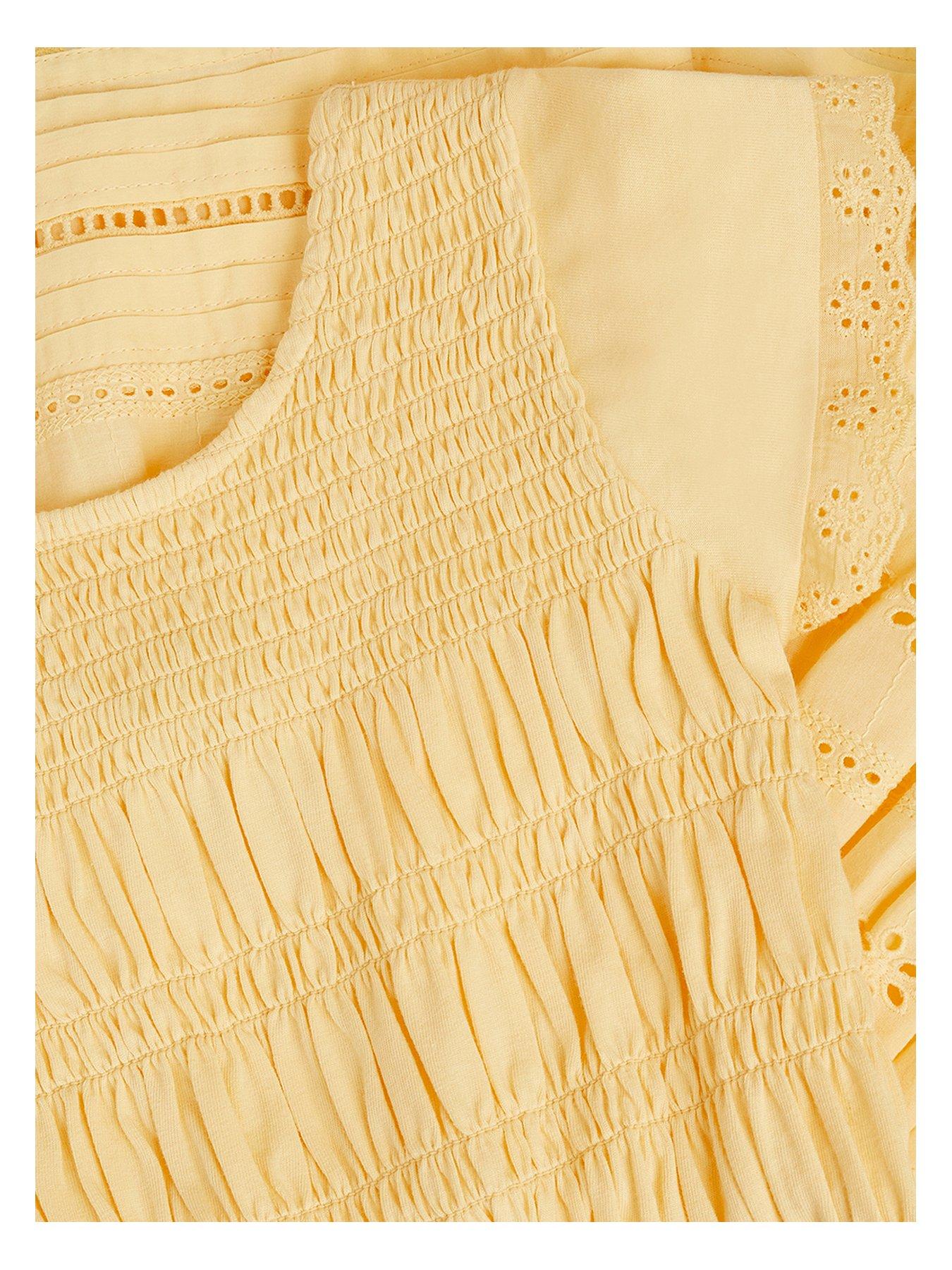 Image 3 of 3 of Monsoon Girls Broiderie Playsuit - Yellow