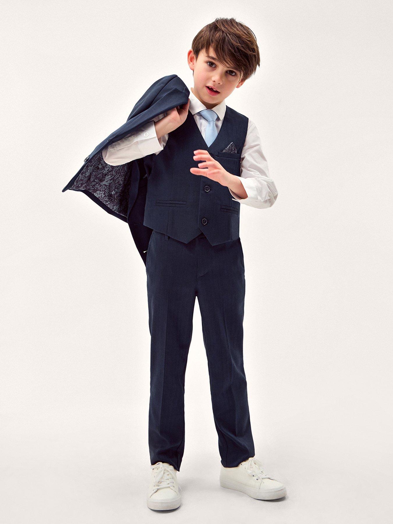 Monsoon Boys Harry Herringbone Blazer - Navy