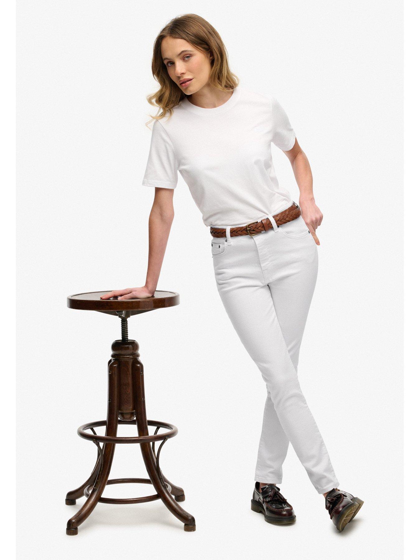 Image 6 of 7 of Superdry High Rise Skinny Jean - White