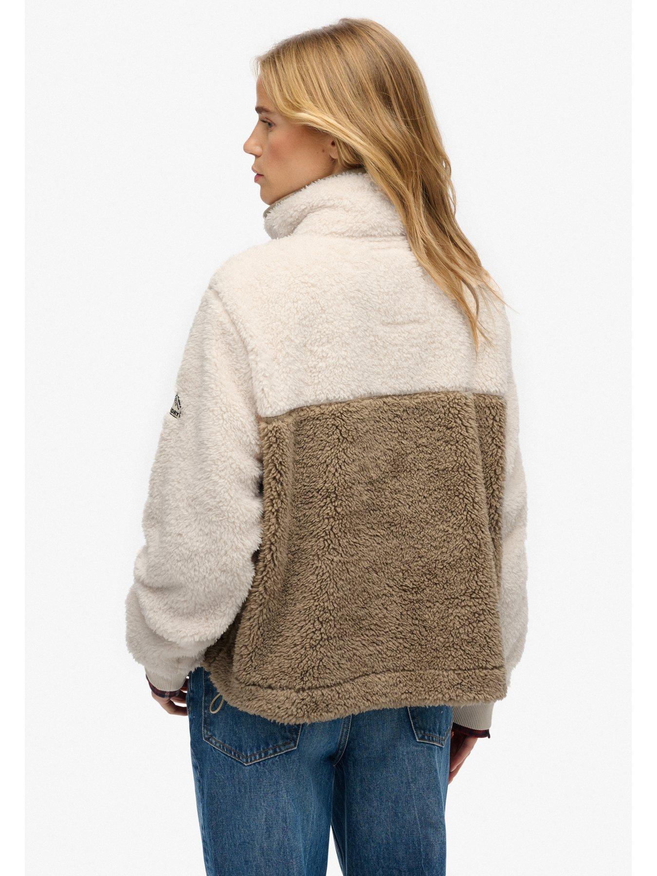 Image 2 of 5 of Superdry Super Soft Mash Up Half Zip Fleece - Beige