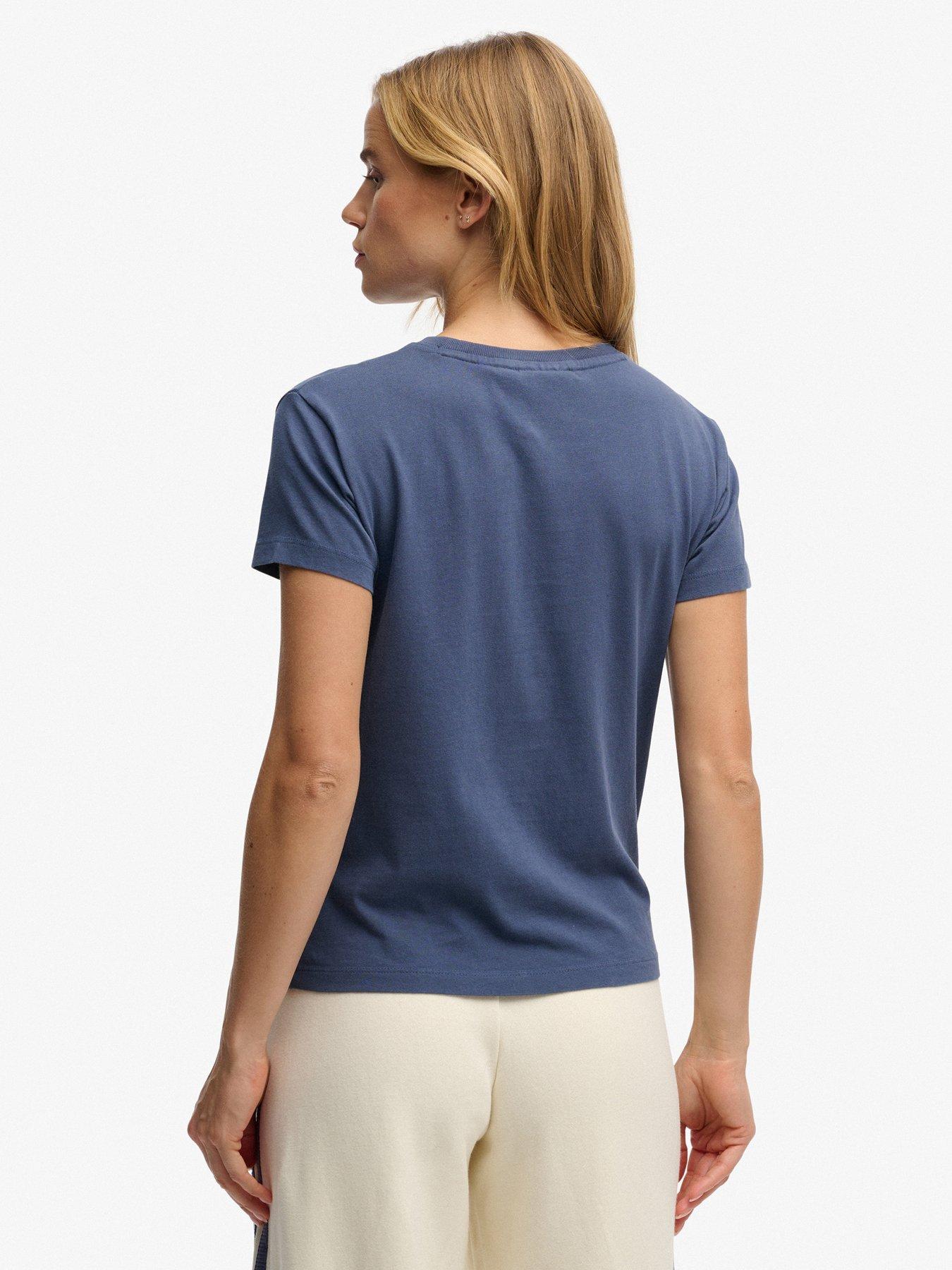 Image 2 of 6 of Superdry Essential Logo Fitted T-Shirt - Navy