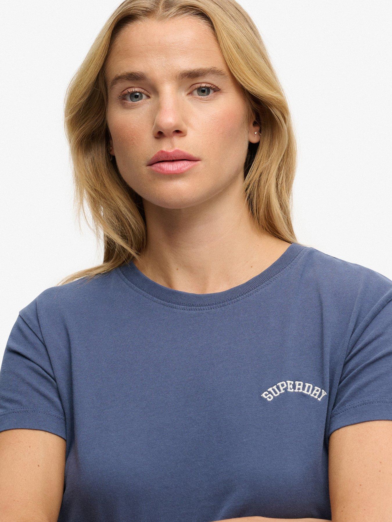 Image 4 of 6 of Superdry Essential Logo Fitted T-Shirt - Navy