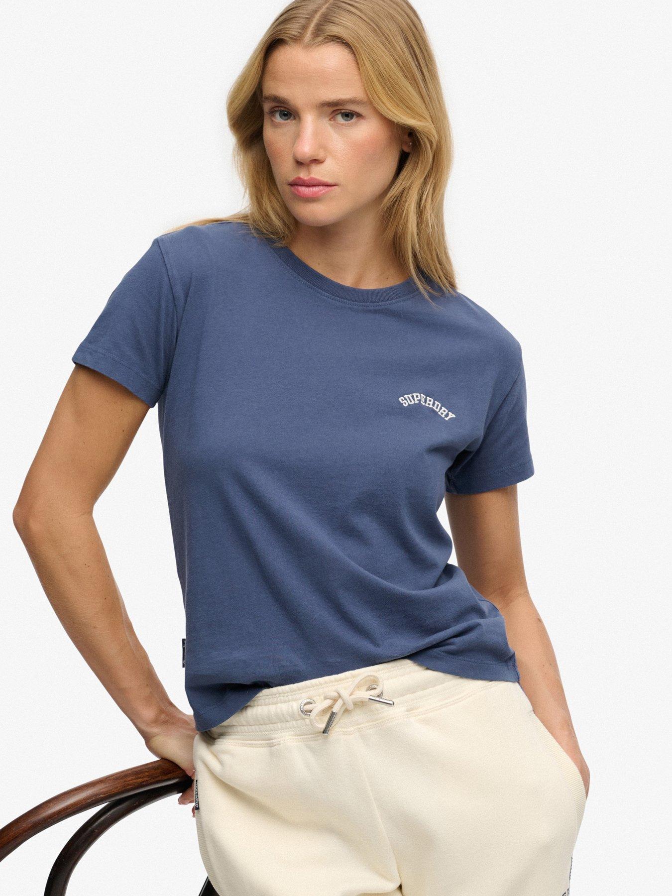 Image 5 of 6 of Superdry Essential Logo Fitted T-Shirt - Navy