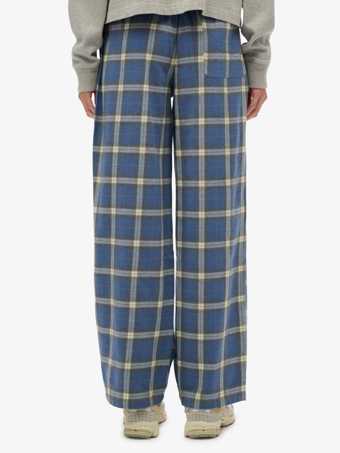 Image 2 of 7 of Superdry Cotton Check Elastic Trouser - Navy