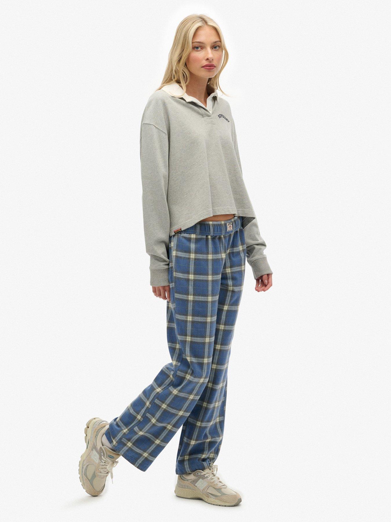 Image 5 of 7 of Superdry Cotton Check Elastic Trouser - Navy