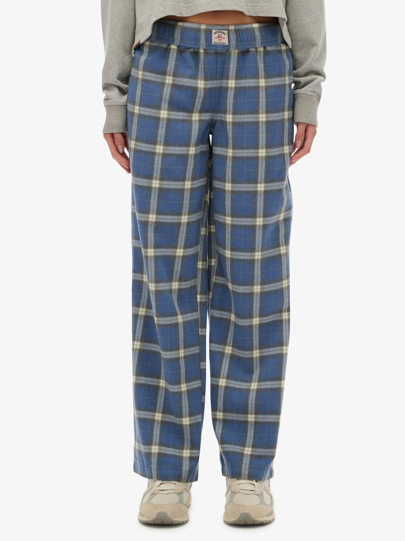 Image 6 of 7 of Superdry Cotton Check Elastic Trouser - Navy