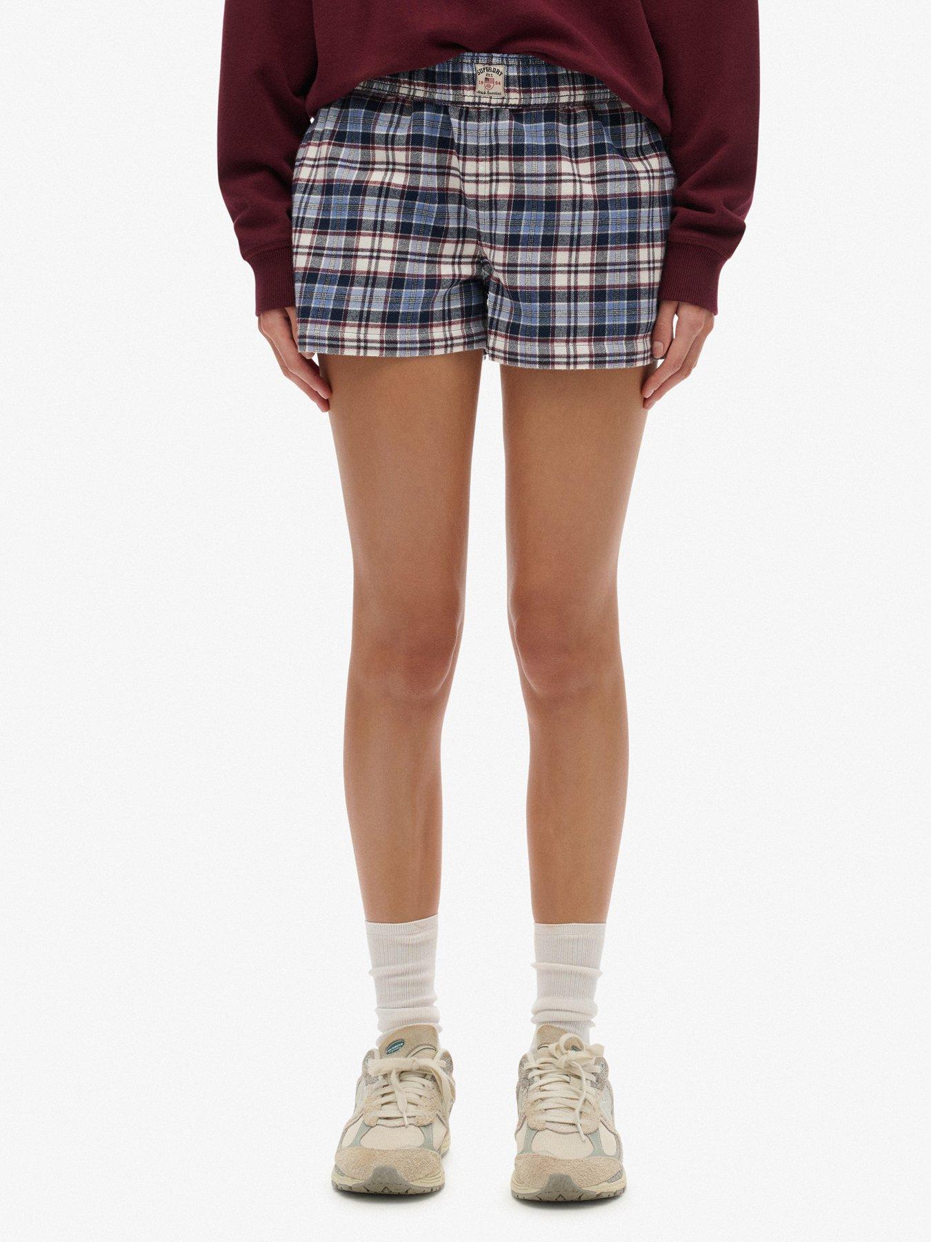 Image 1 of 7 of Superdry Cotton Check Elastic Shorts