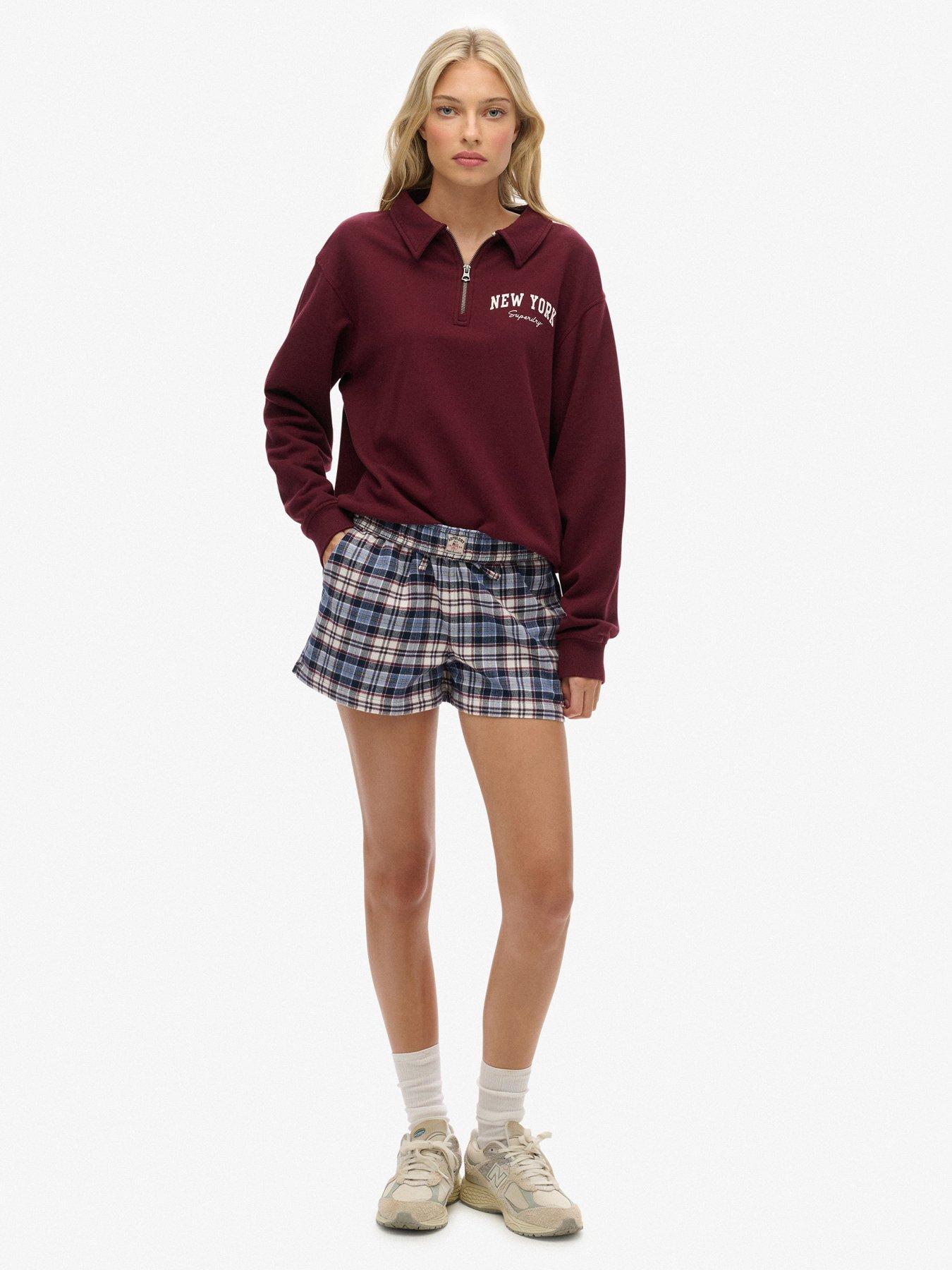 Image 3 of 7 of Superdry Cotton Check Elastic Shorts