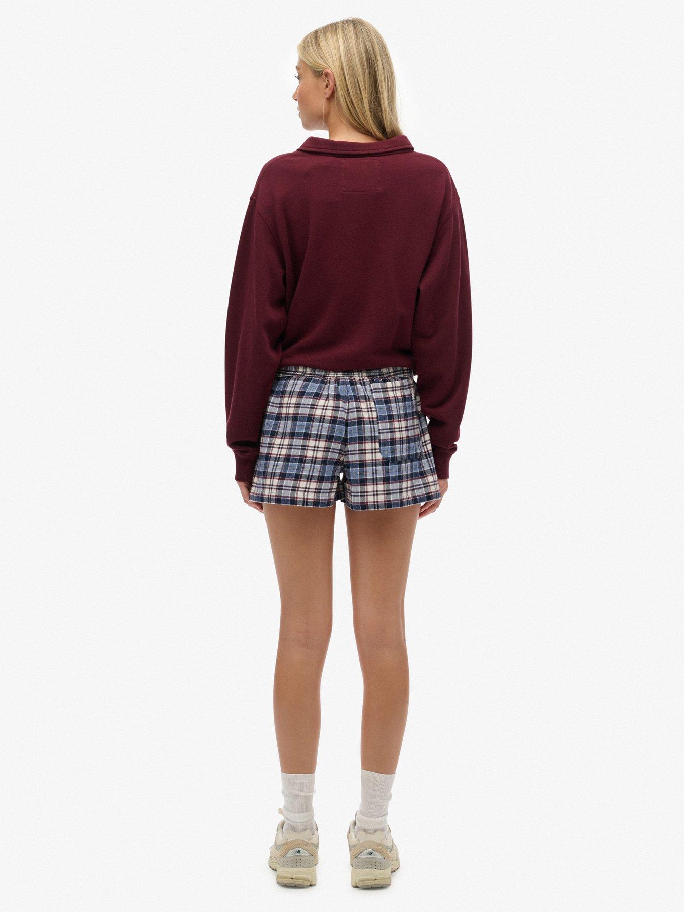 Image 4 of 7 of Superdry Cotton Check Elastic Shorts