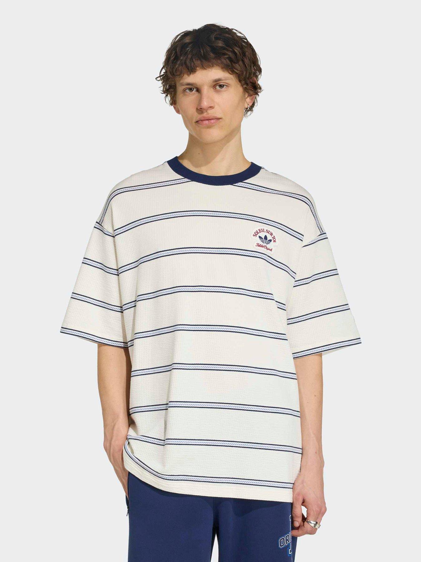 adidas Originals Mens Resort Stripe Tee - White