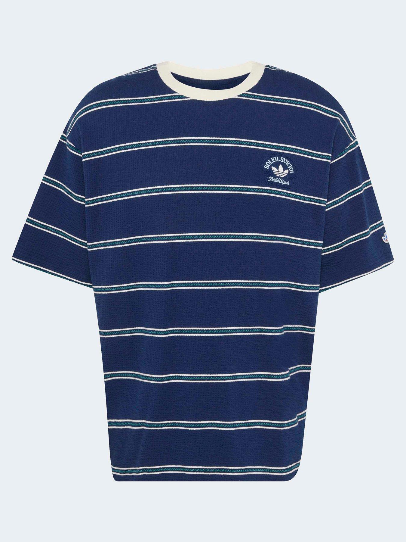 Image 6 of 6 of adidas Originals Mens Resort Stripe Tee - Blue