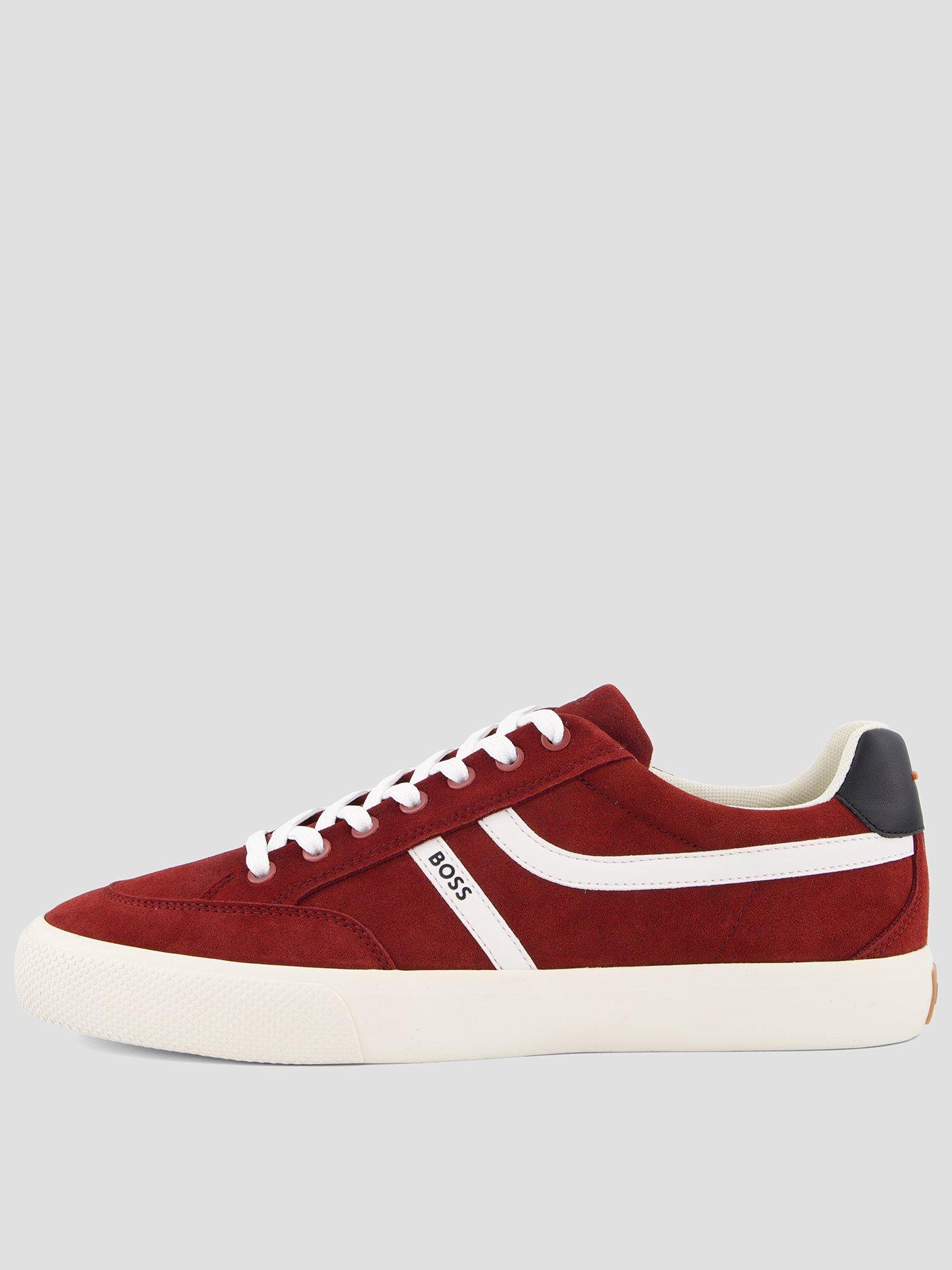 BOSS Orange Aiden Pipe Trim Tennis Trainers - Dark Red