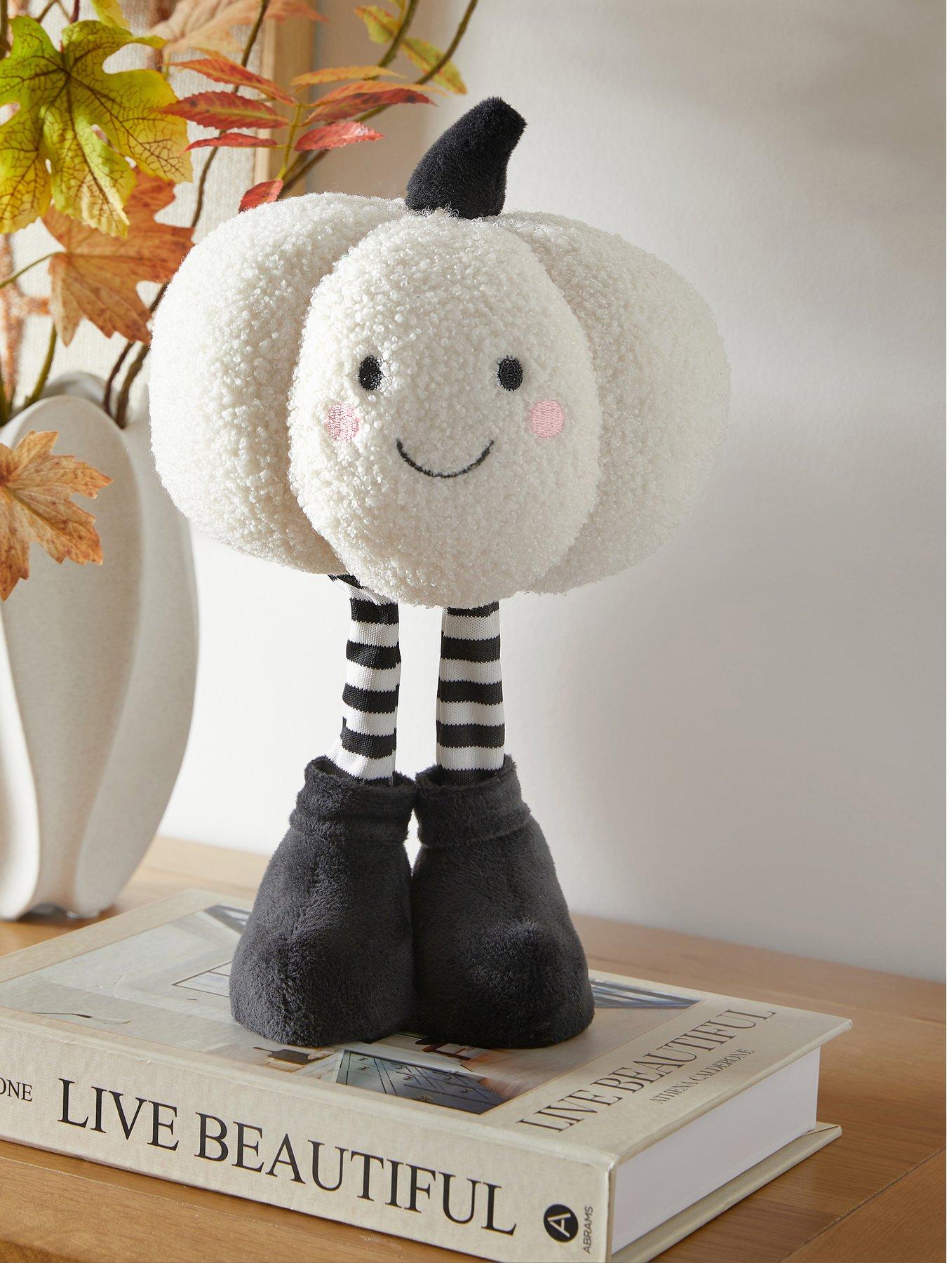 Image 1 of 7 of Smart Autumn Smiley Standing Pumpkin Halloween Decoration -&nbsp;Cream