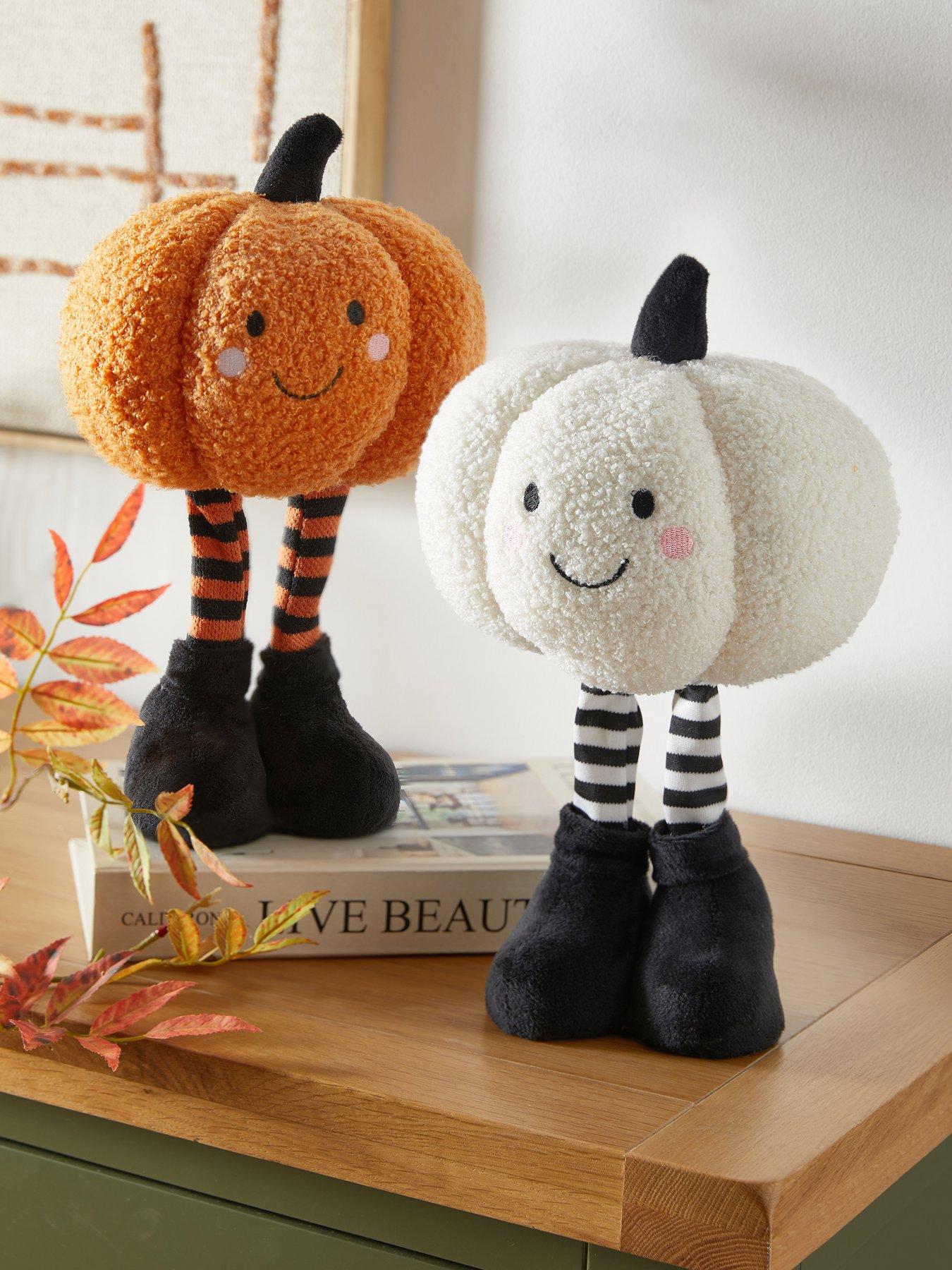 Image 2 of 7 of Smart Autumn Smiley Standing Pumpkin Halloween Decoration -&nbsp;Cream