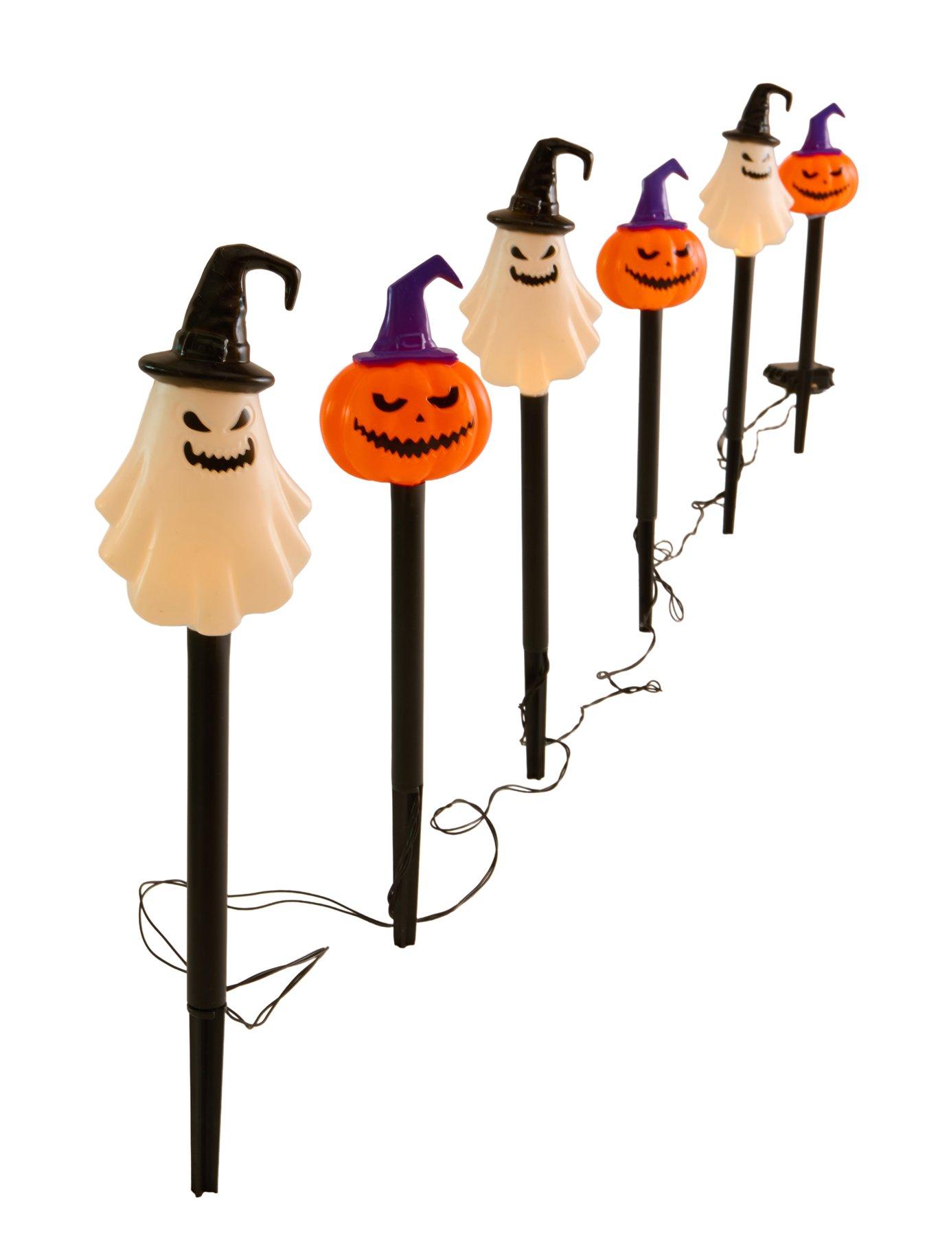 Image 3 of 7 of Smart Halloween Set of 6&nbsp;Spooky Stake Lights Outdoor Halloween Decorations