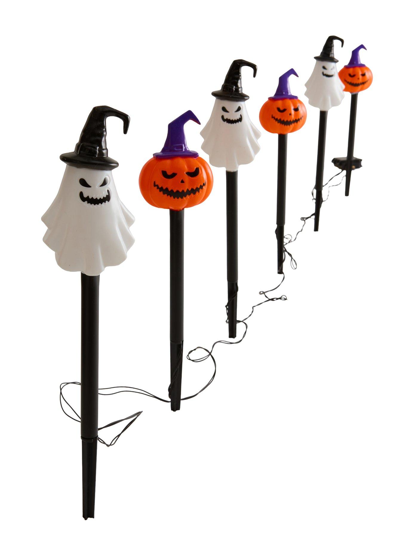 Image 4 of 7 of Smart Halloween Set of 6&nbsp;Spooky Stake Lights Outdoor Halloween Decorations