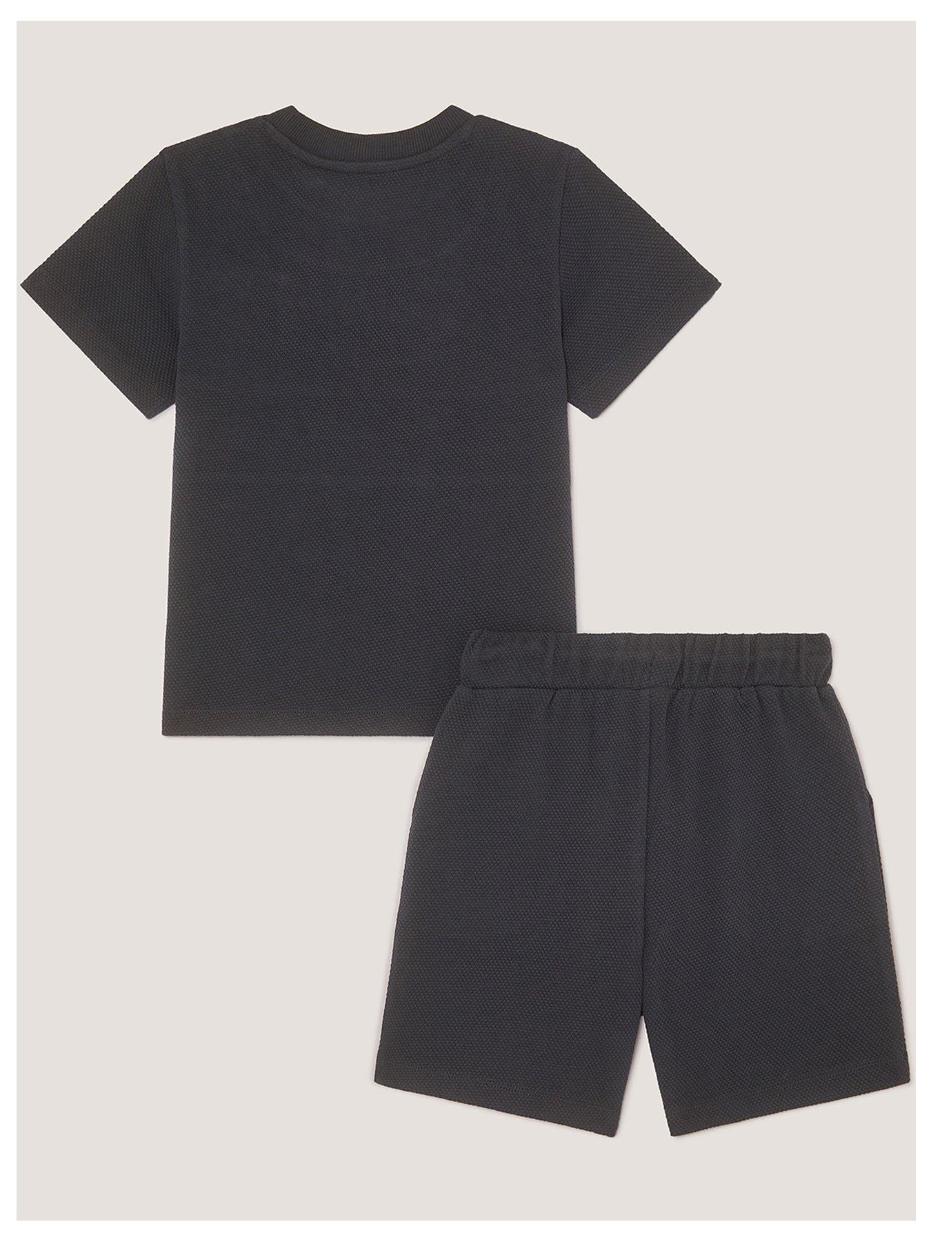 Image 2 of 3 of Monsoon Boys Jersey Stripe Short Set - Blue