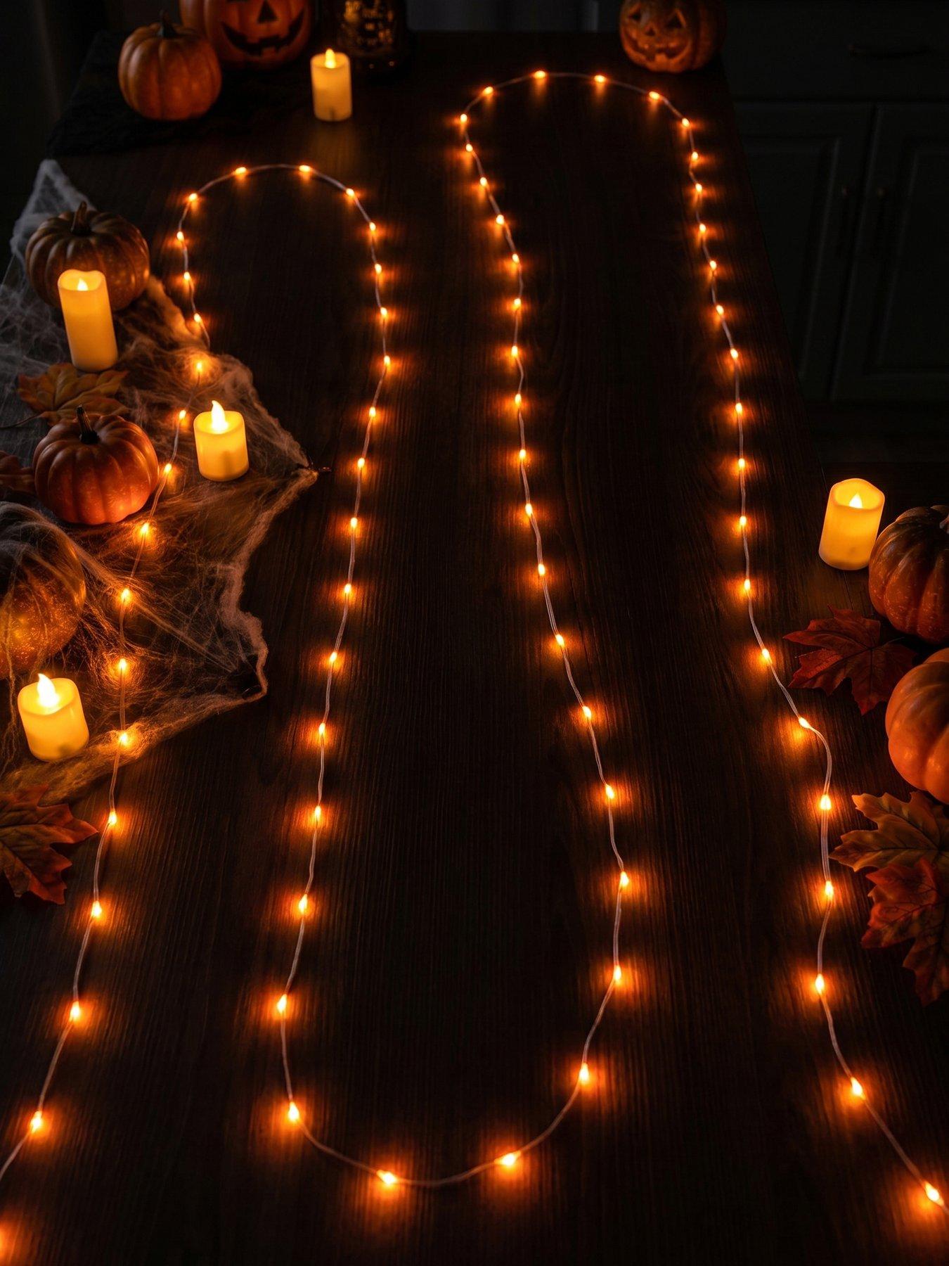 Image 1 of 7 of Smart Halloween Two Tone String Lights 500 - Orange/Purple