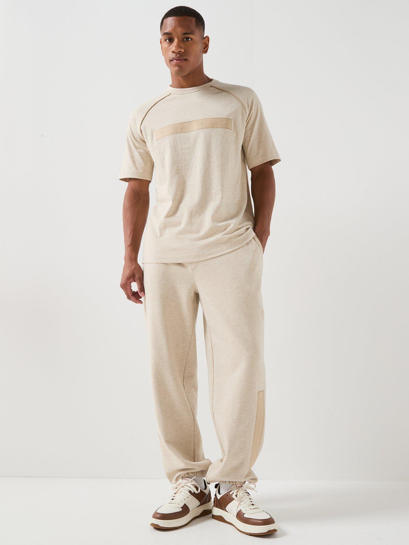 Image 5 of 6 of HUGO Dalipant Tonal Logo Joggers - Light Beige