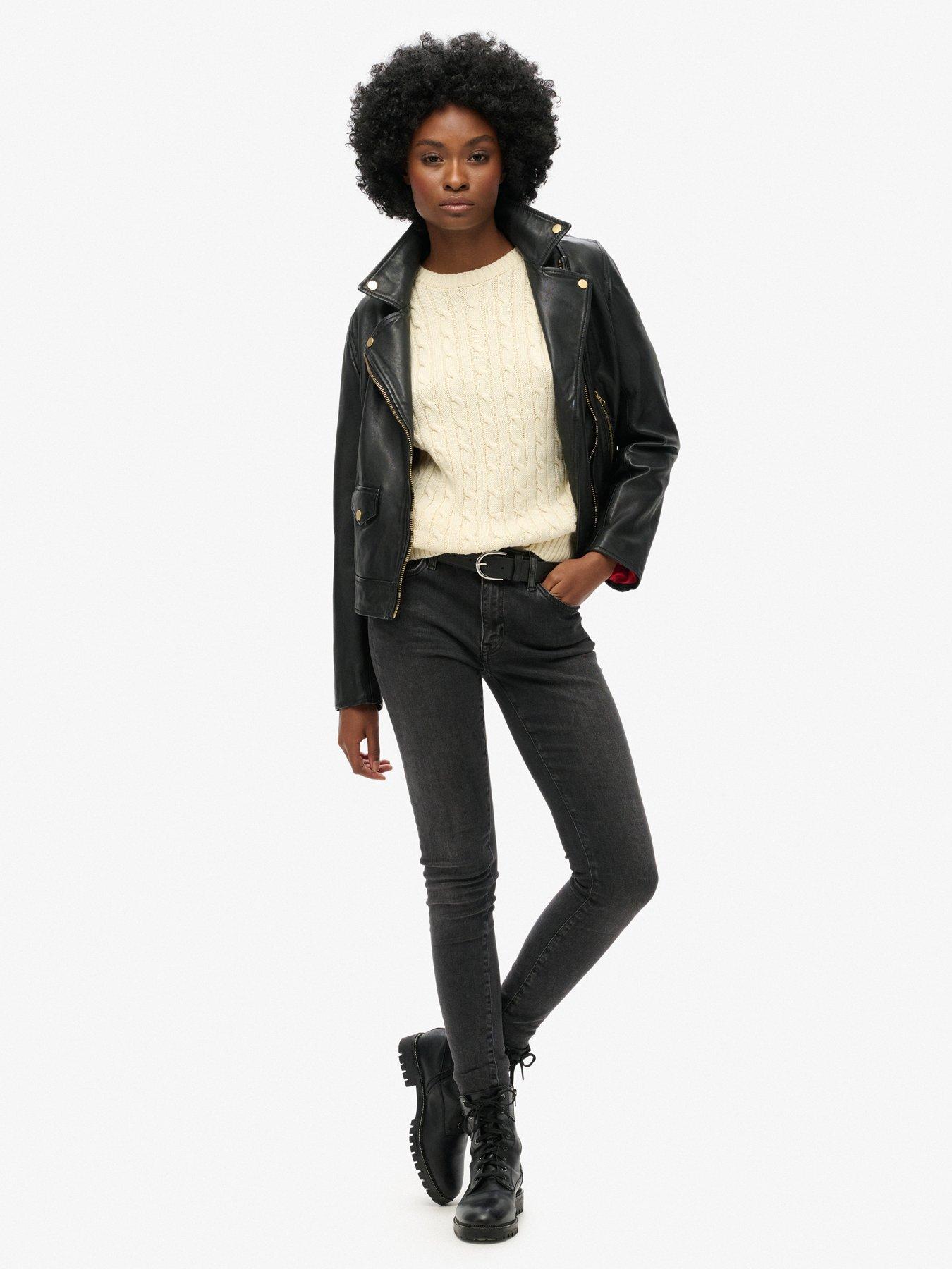 Image 3 of 5 of Superdry Slouchy Cable Knit Jumper - White