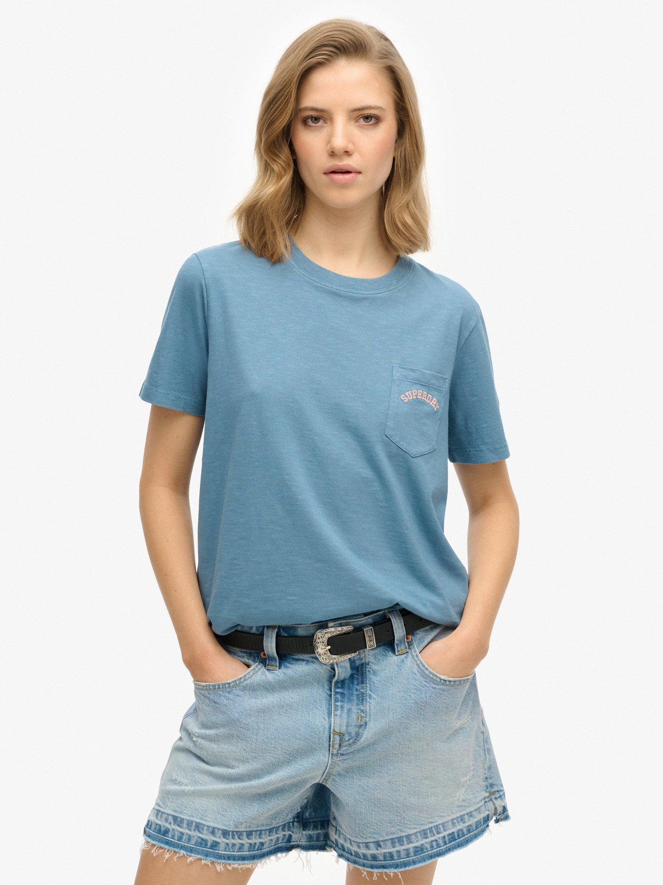 Image 1 of 5 of Superdry Essential Logo Gd Pocket Tee - Blue