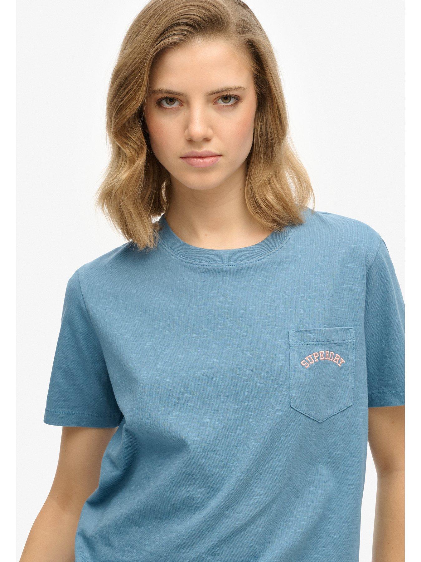 Image 4 of 5 of Superdry Essential Logo Gd Pocket Tee - Blue