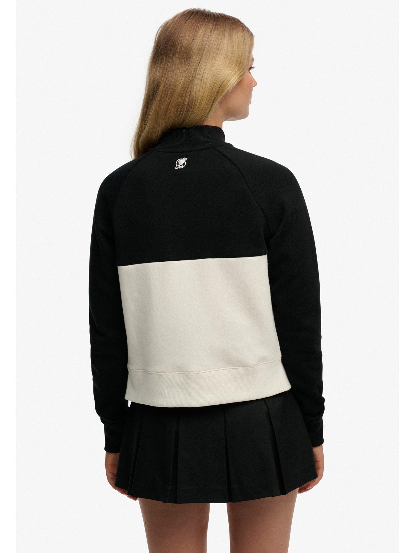 Image 2 of 5 of Superdry Ath Ess Zip Through Track Top - Black