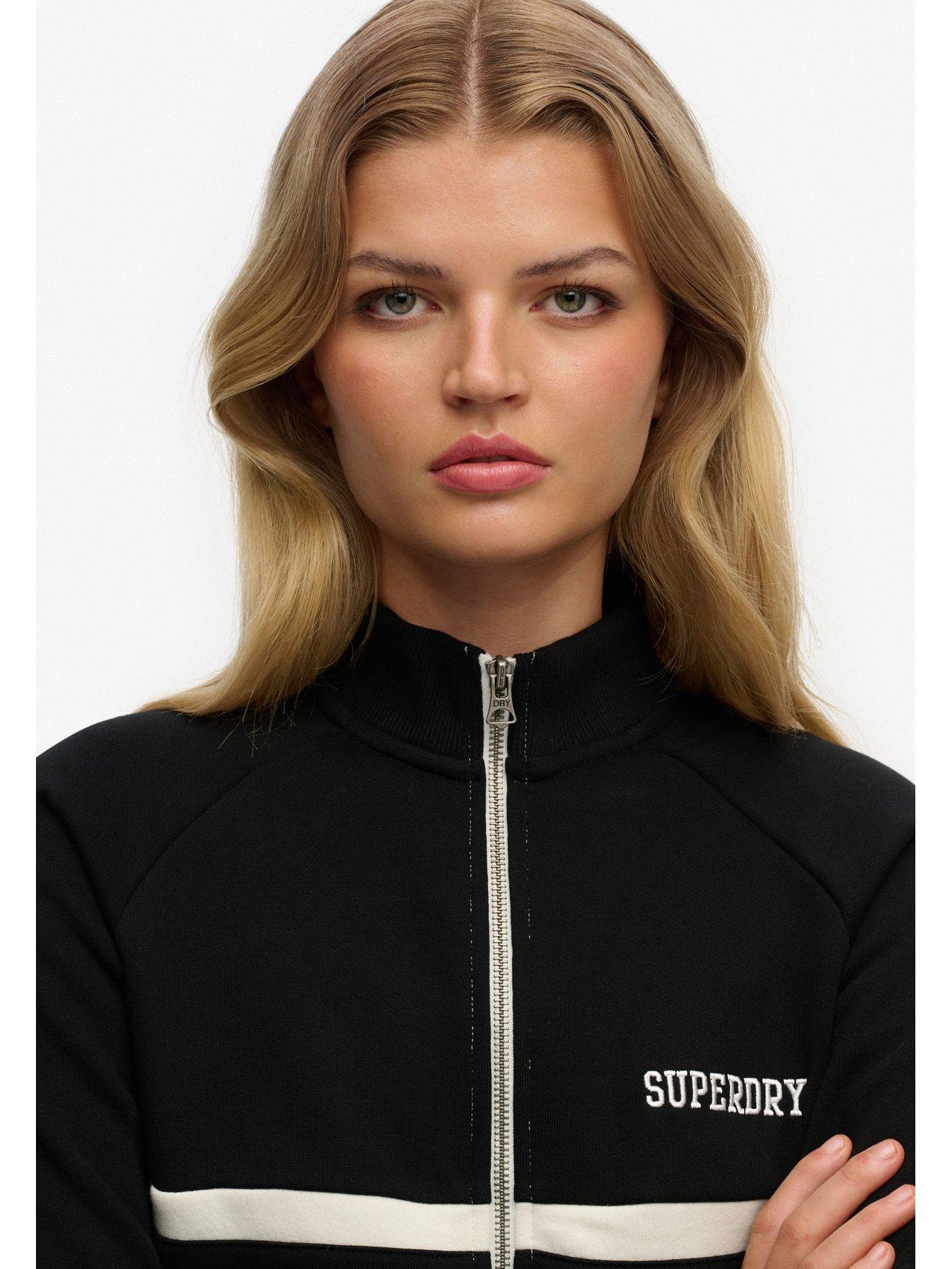 Image 5 of 5 of Superdry Ath Ess Zip Through Track Top - Black
