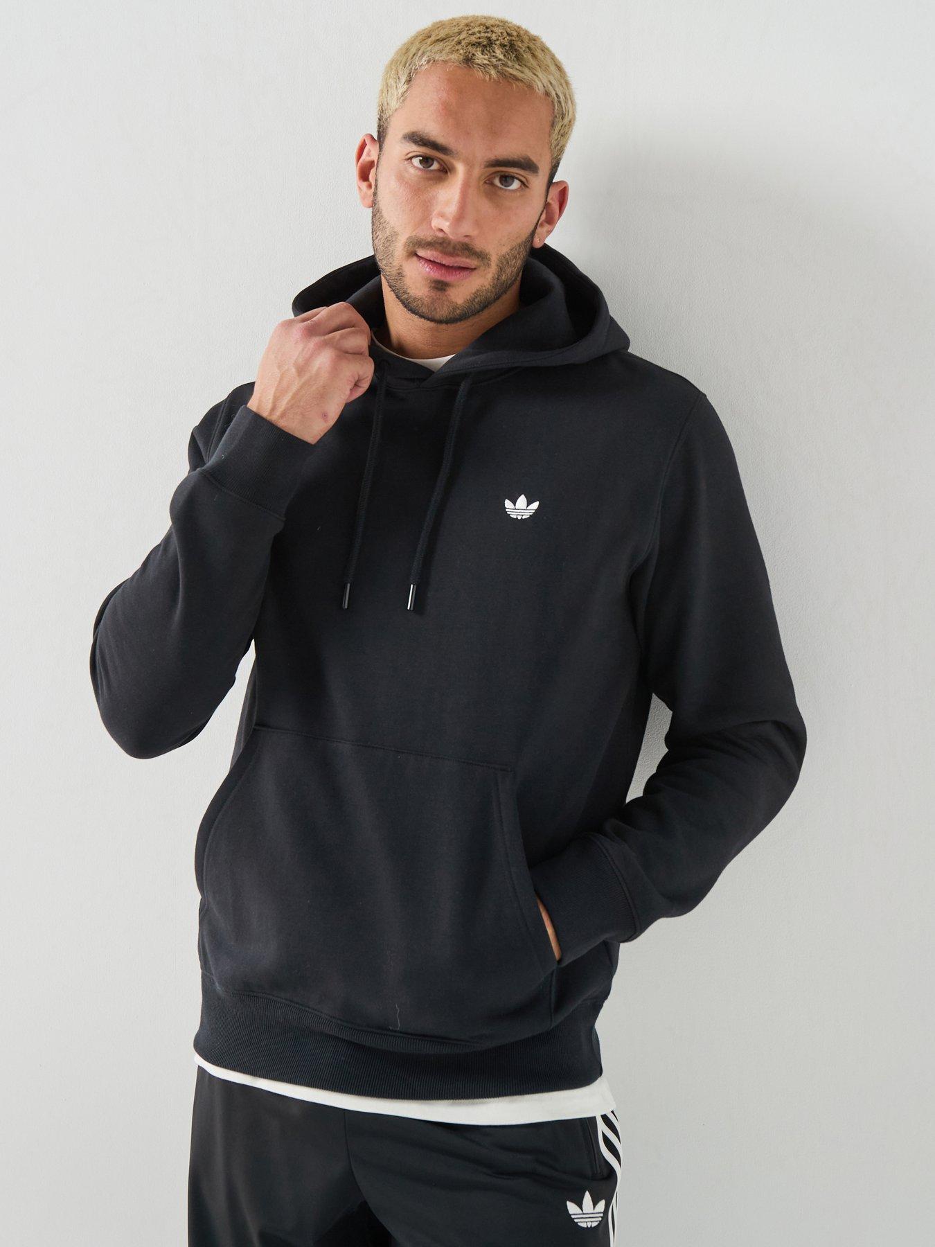 adidas Originals Mens Essentialong Sleeve Hoodie - Black