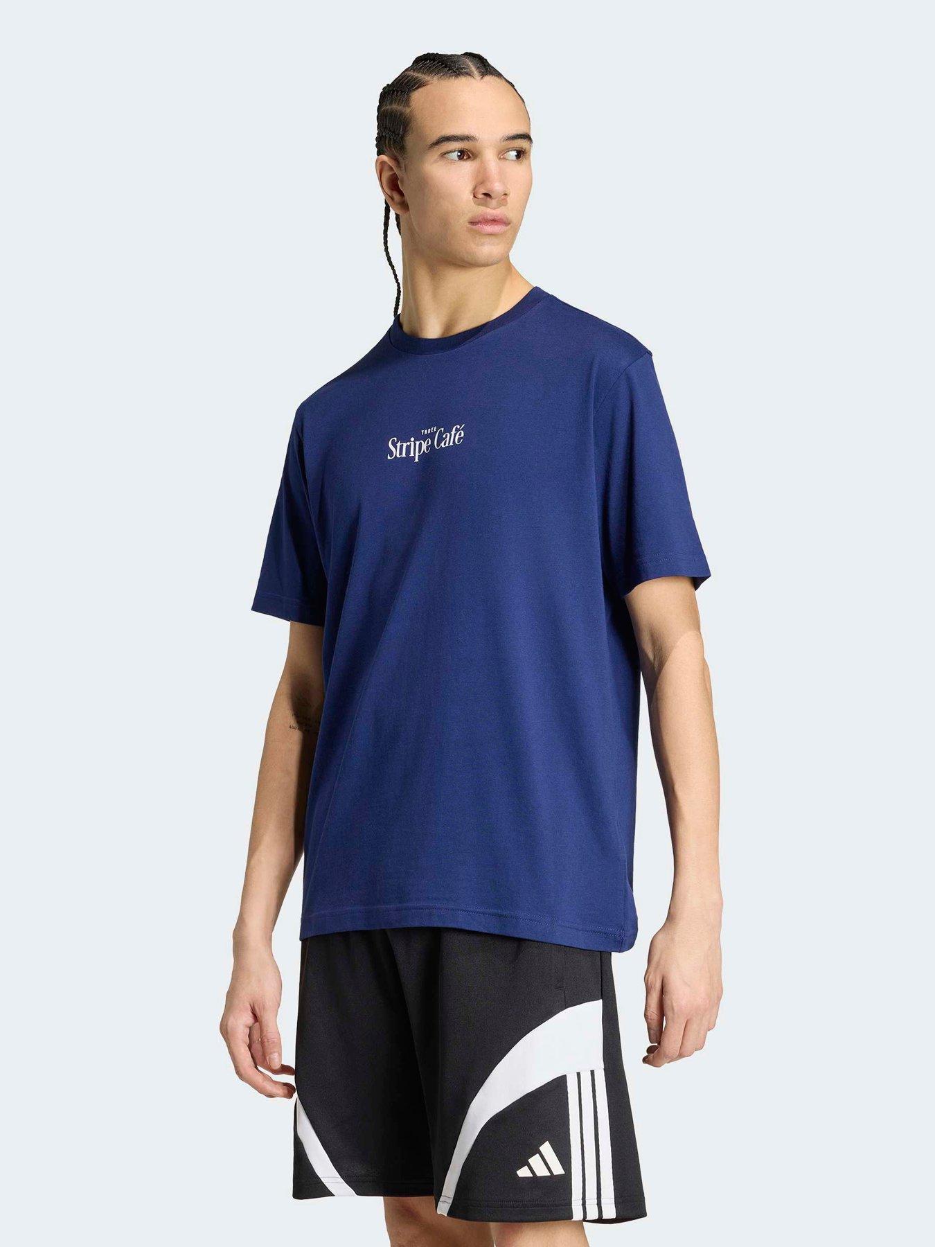 adidas Sportswear Men's Coffee Cafe Donut Bag Graphic T-Shirt - Blue