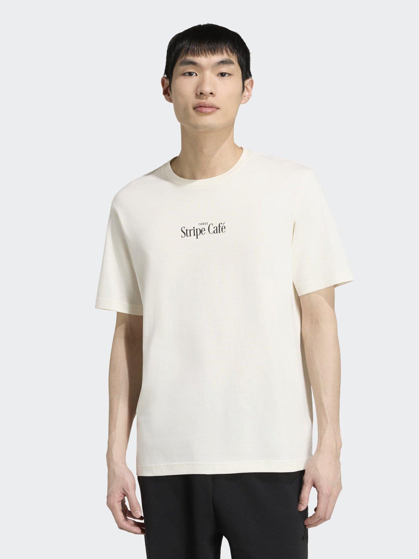 adidas Sportswear Men's Coffee Cafe Donut Bag Graphic T-Shirt - White