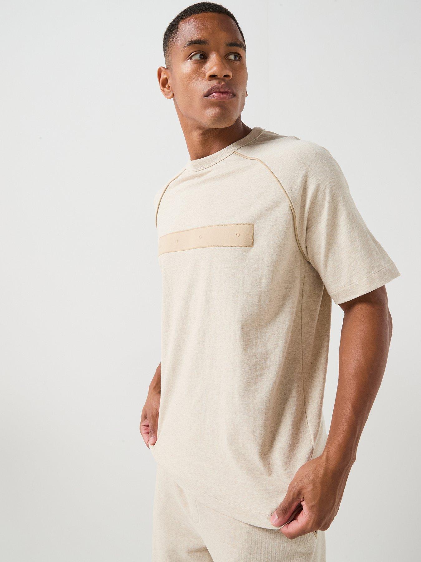 HUGO Hugo Dalik Tonal Logo Raglan T-shirt - Light Beige